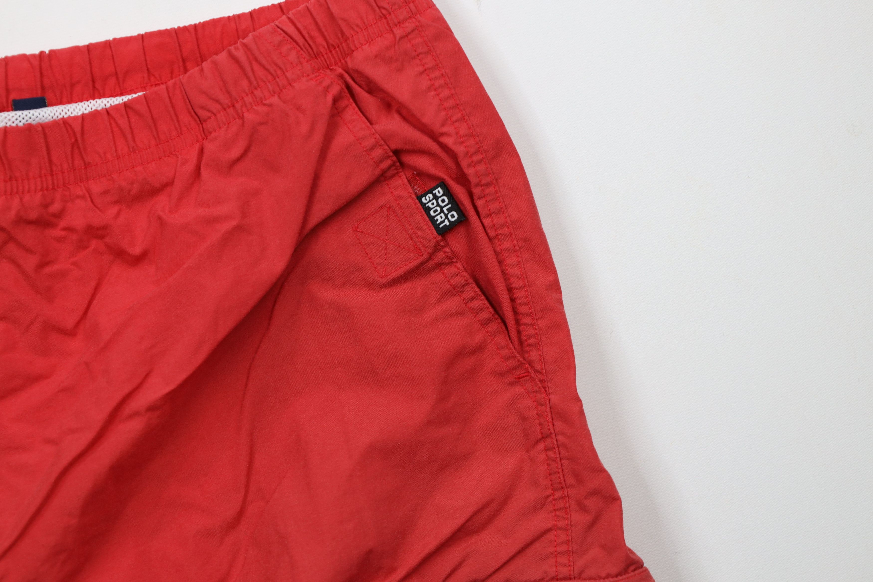 Ralph Lauren × Vintage Vintage 90s Polo Sport Ralph Lauren Flag Lined Shorts Red Size US 34 / EU 50 - 6 Thumbnail