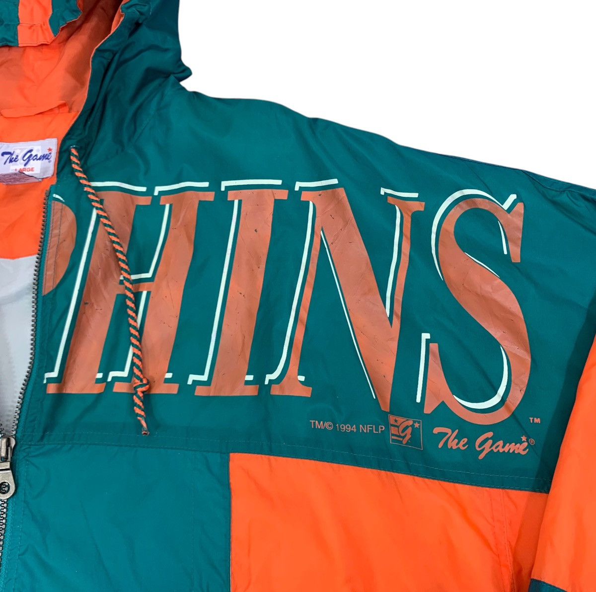 NFL × Vintage VINTAGE 90s MIAMI DOLPHIN THE GAMES NFL LIGHT HOODIE JACKET Size US L / EU 52-54 / 3 - 6 Thumbnail