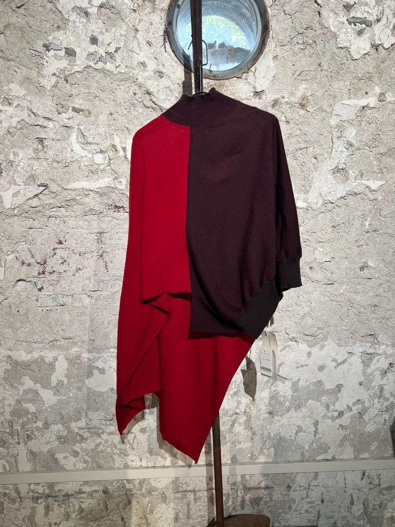 Y's Y's Color-block irregular wool pullover Cape sweater Size US M / EU 48-50 / 2 - 1 Thumbnail