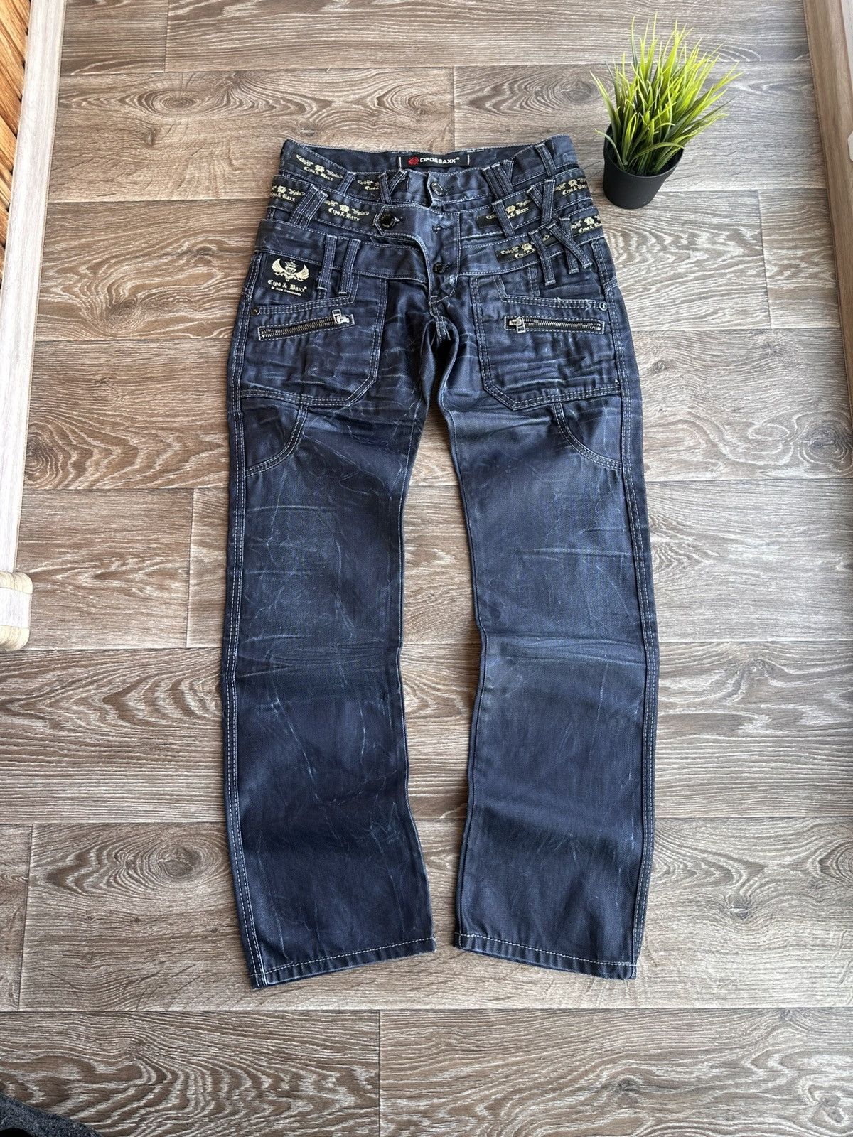 Japanese Brand 🔥 Cipo & Baxx RARE Triple Waist Jeans Y2K Denim Pants Japan Size US 29 - 2 Thumbnail