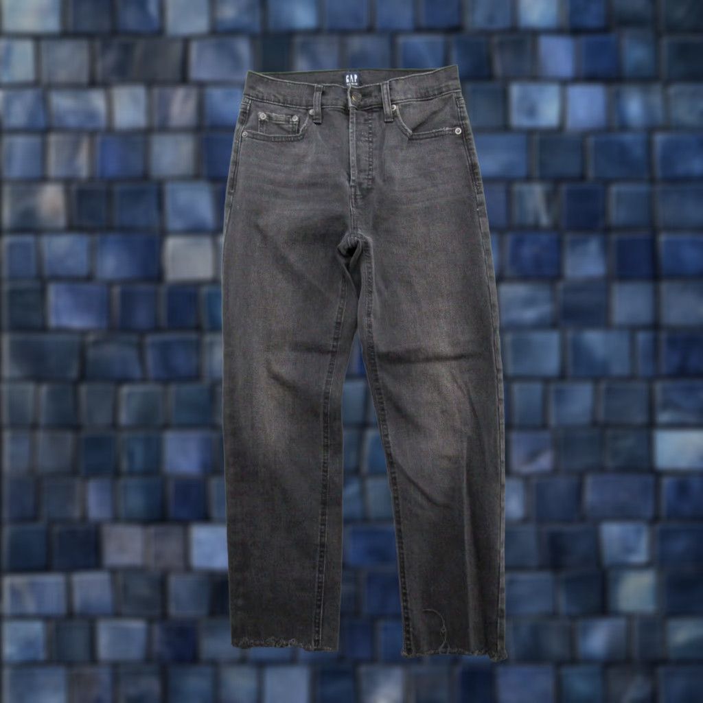 Gap VTG Gap Jeans Women's Black Denim Stretch Button Fly Straight 2/26 Size 2/26 Women’s Size 26" / US 2 / IT 38 - 1 Thumbnail
