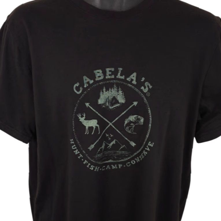 Vintage Cabela's T Shirt Mens Large Black Hunting Fishing Camping Outdoors Shirt Mens Black Outdoor Cabela's Size US L / EU 52-54 / 3 - 2 Thumbnail