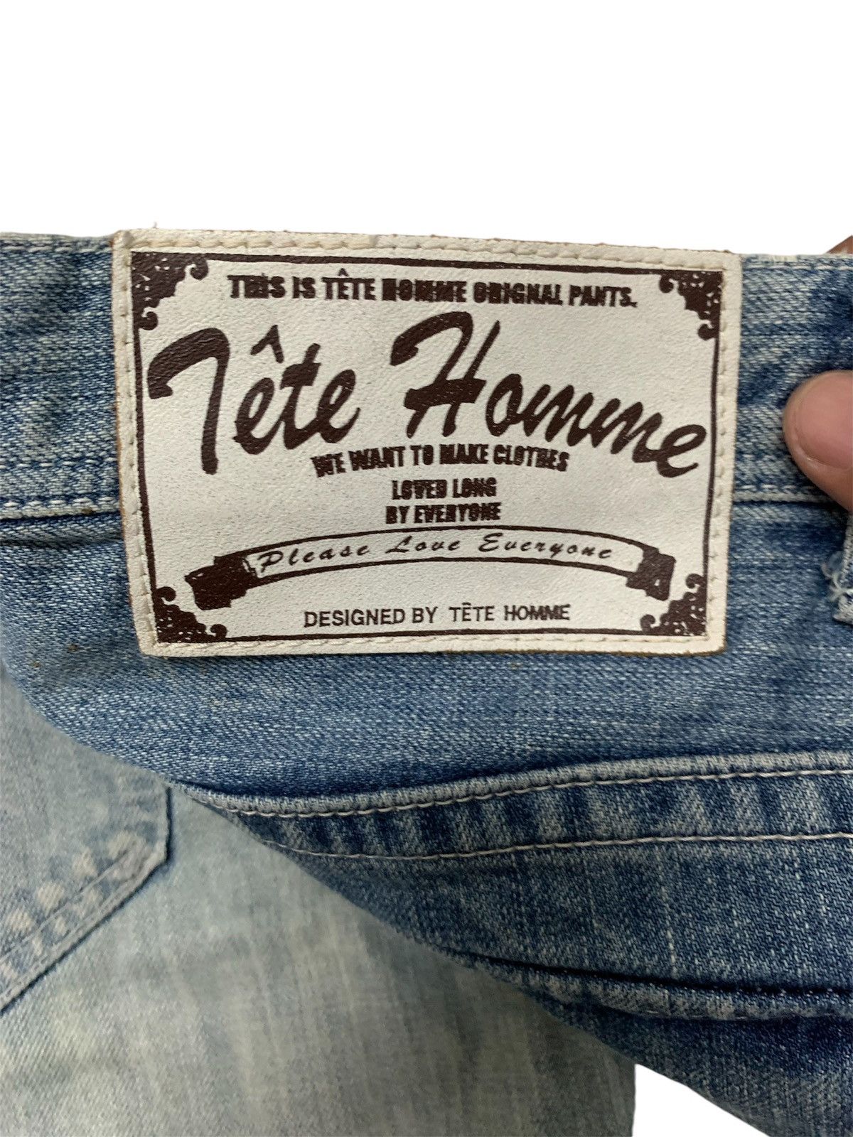 Issey Miyake × Japanese Brand × Tete Homme Tete home distressed straight cut jeans Size US 30 / EU 46 - 4 Thumbnail