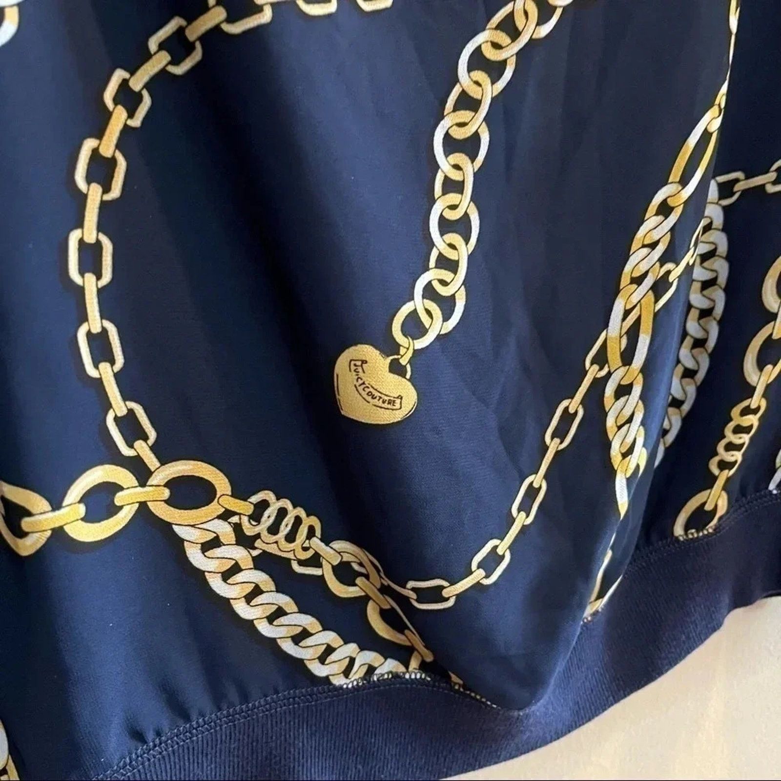 Juicy Couture Juicy Couture Navy Sheer Back Chains Long Sleeve Sweatshirt Size M / US 6-8 / IT 42-44 - 9 Thumbnail