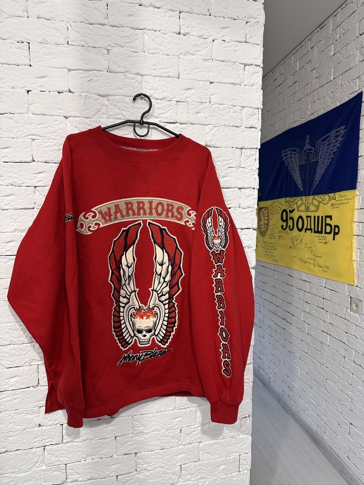 Other Vintage Johnny Blaze Warriors Sweatshirt XL Red Rare 90s Size US XL / EU 56 / 4 - 2 Thumbnail