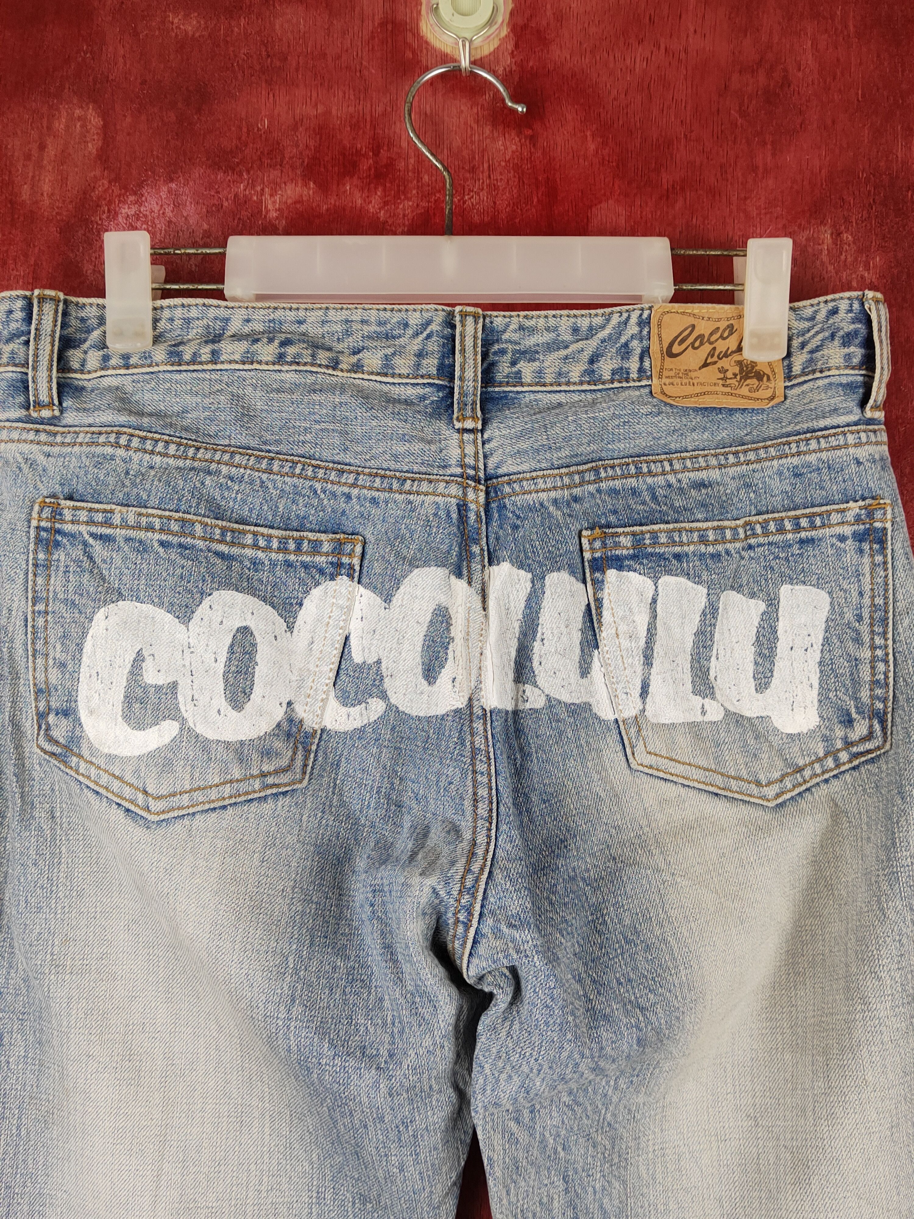 Japanese Brand Cocolulu Blue Faded Distressed Multipocket Denim #S1530 Size 29" - 8 Thumbnail