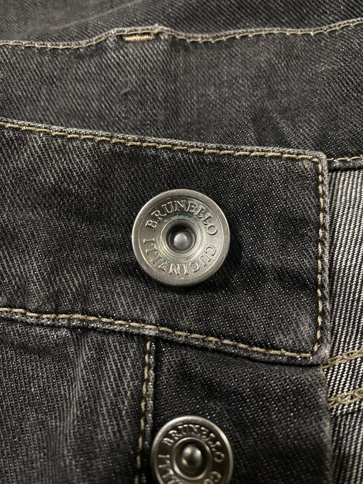 Brunello Cucinelli Brunello Cucinelli Dark Wash Smoky Black Distressed Jeans Size US 34 / EU 50 - 8 Thumbnail