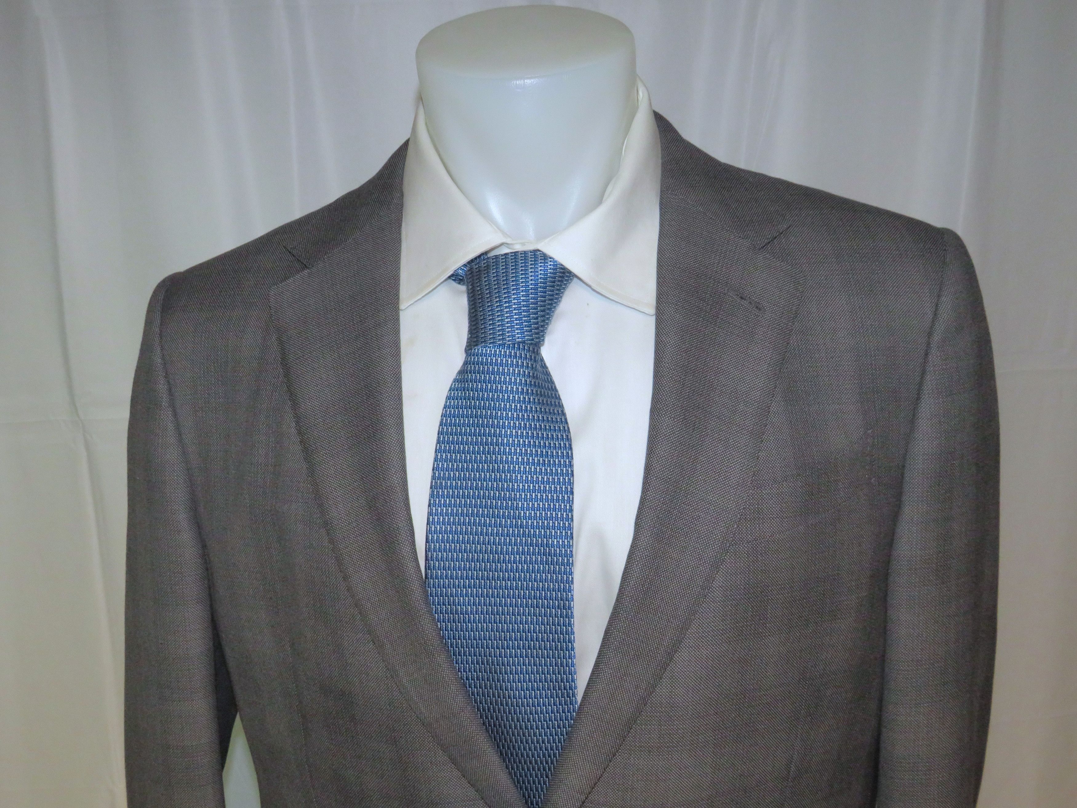 Ermenegildo Zegna Trofeo 600 Very Recent Gray Plaid Two Button Suit 44R Size 44R - 4 Thumbnail