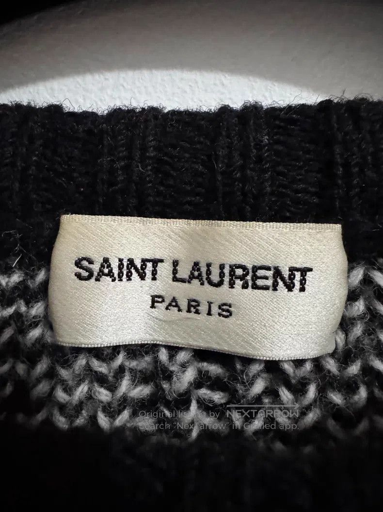 Saint Laurent Paris Saint Laurent Paris Black and White Wool Geometric Triangl Size US M / EU 48-50 / 2 - 6 Thumbnail