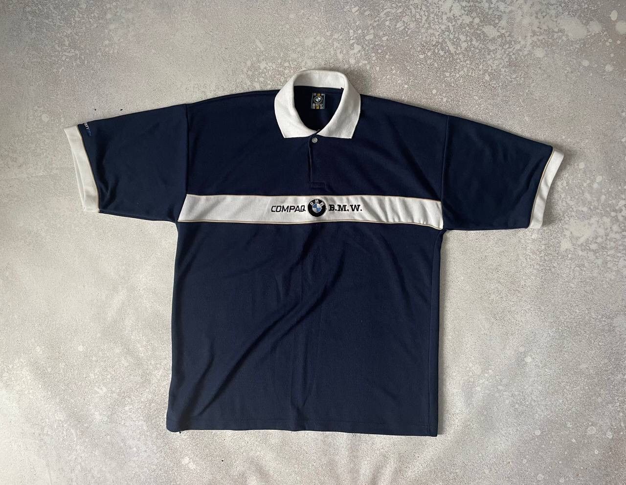 BMW × Vintage Vintage 90s BMW Racing Polo T-shirt Big Central Logo Y2K Size US L / EU 52-54 / 3 - 1 Thumbnail