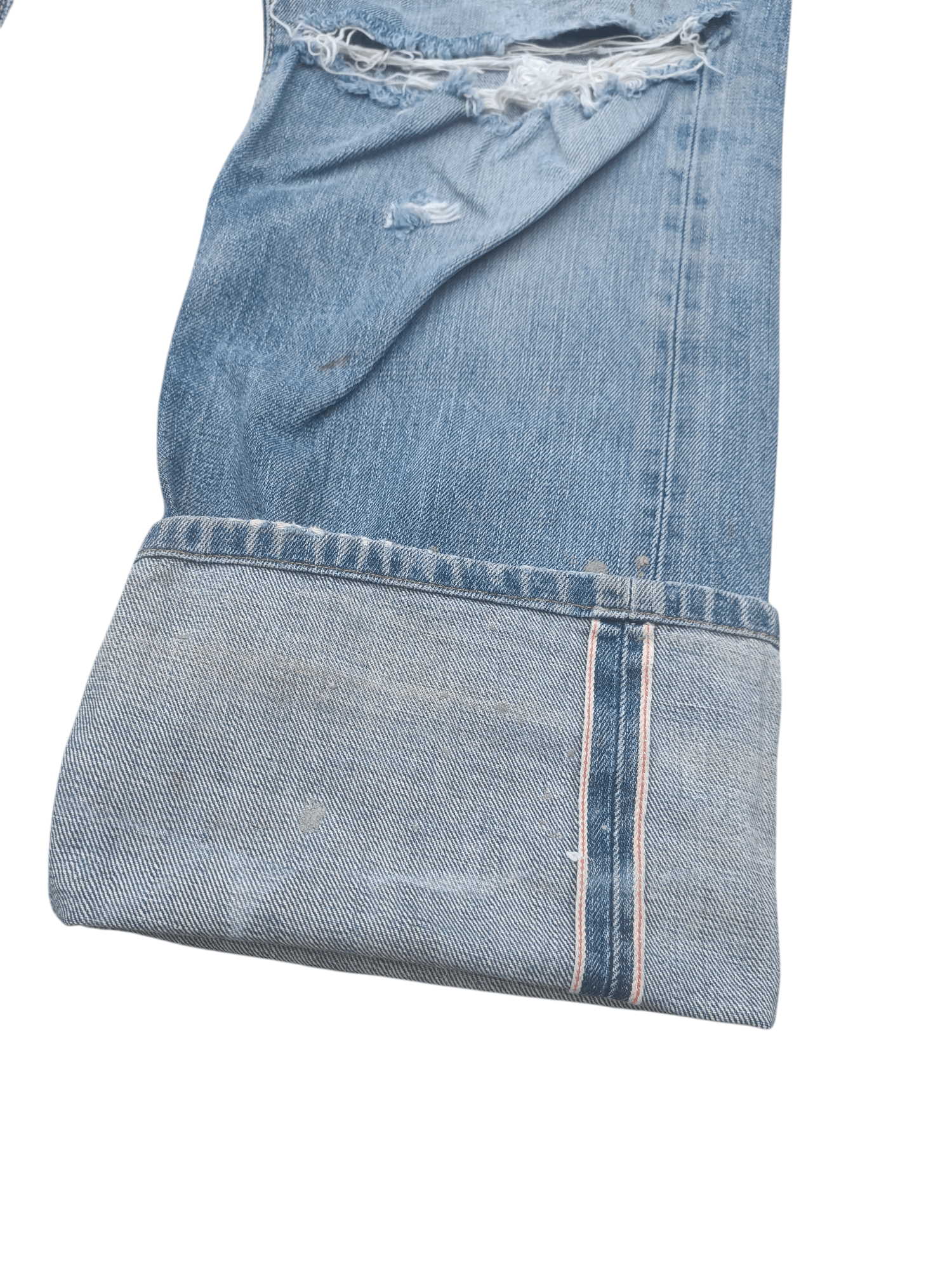Edwin × Vintage EDWIN VINTAGE ORANGE TAB DISTRESSED SELVEDGE DENIM E197 Size US 32 / EU 48 - 3 Thumbnail