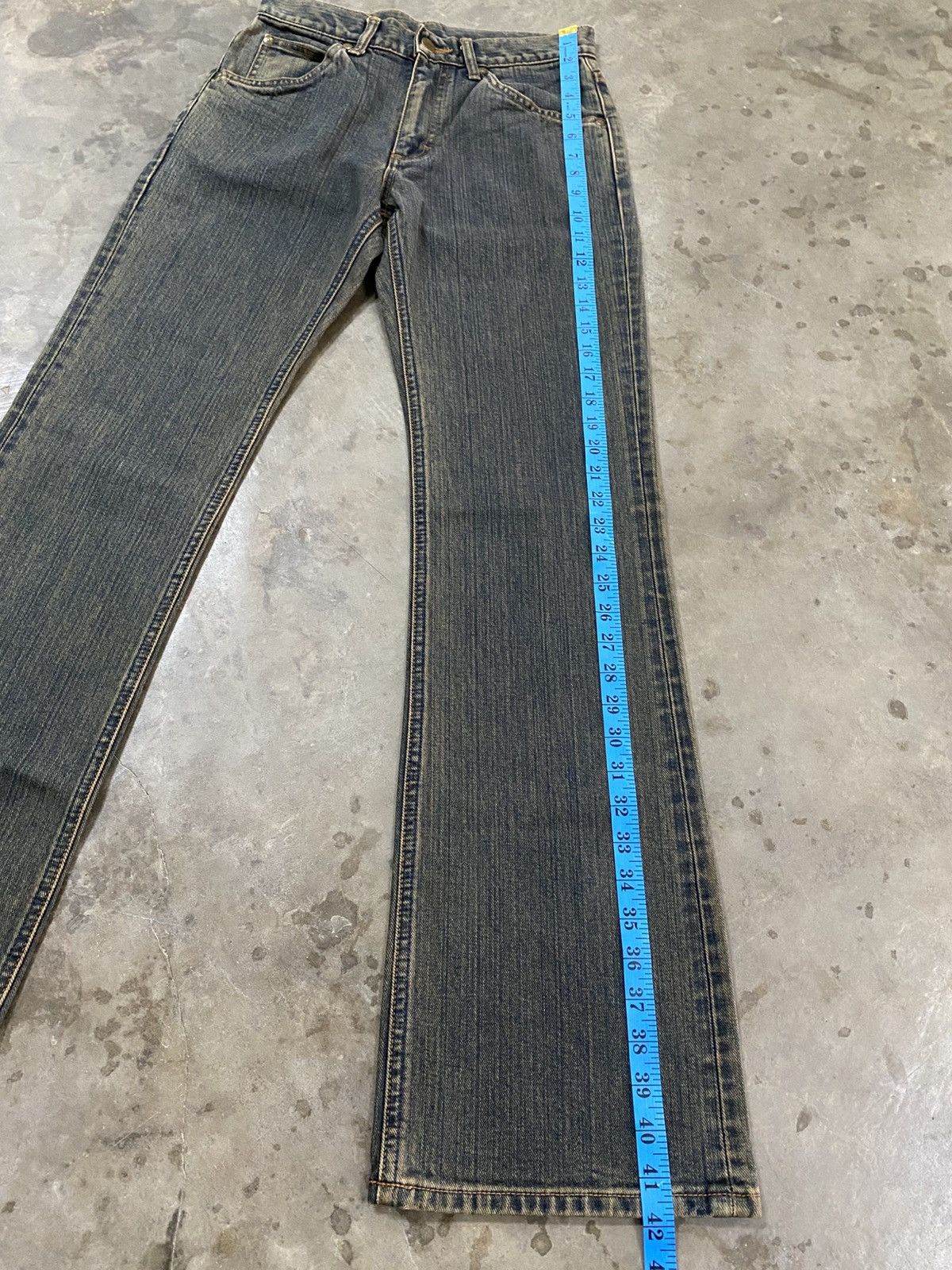 Tornado Mart Flare Jeans Vintage Lee Mud Rusty Denim @303 Size US 27 - 16 Thumbnail