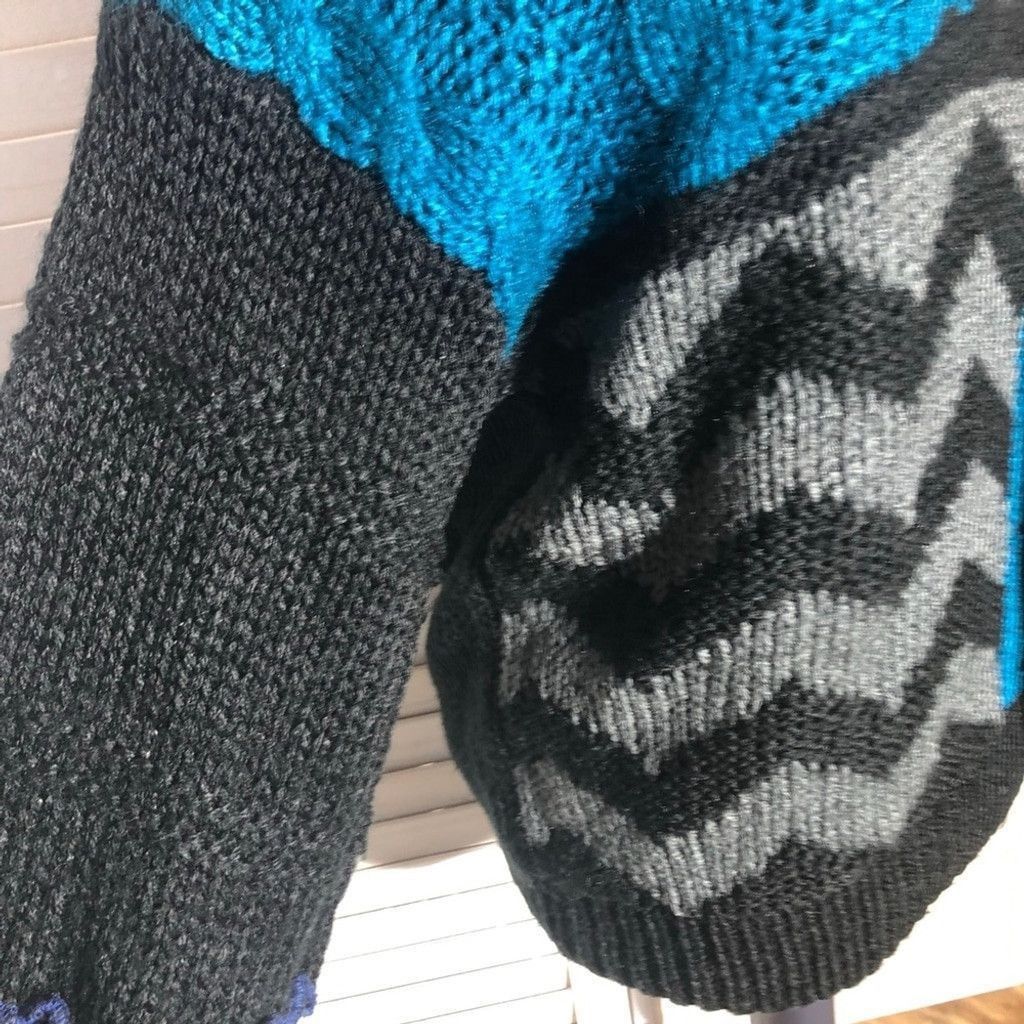 The Unbranded Brand Patch Knitted Sweater Upcycled Fairy Elf Pointy Hood sz L Size L / US 10 / IT 46 - 7 Thumbnail