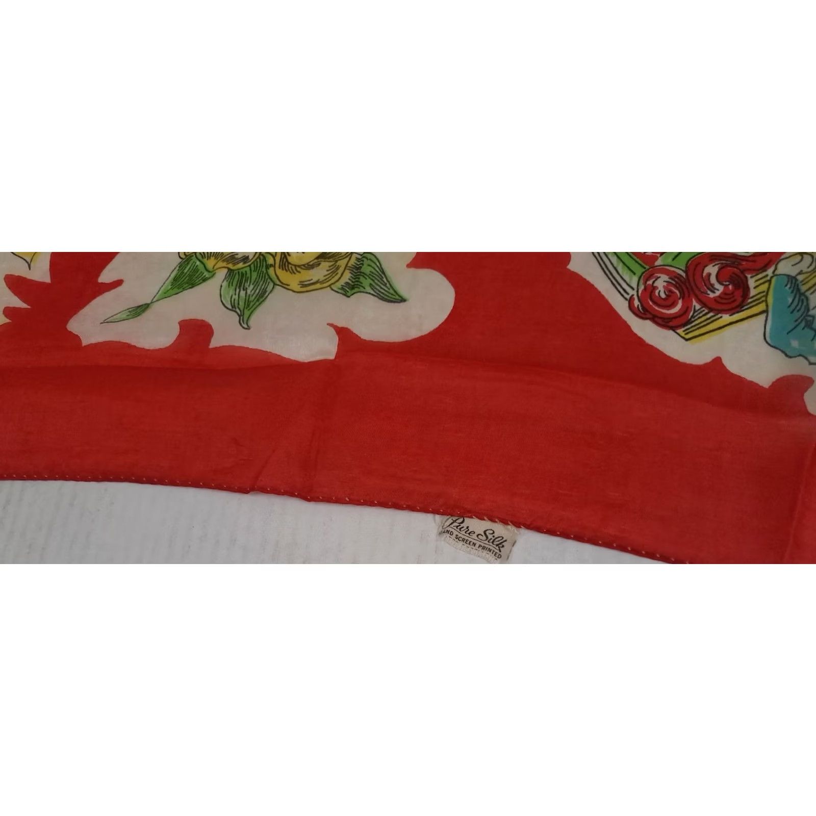 Vintage Vintage New Orleans Mardi Gras Scarf Wrap - Crescent City Pure Silk Size ONE SIZE - 2 Thumbnail