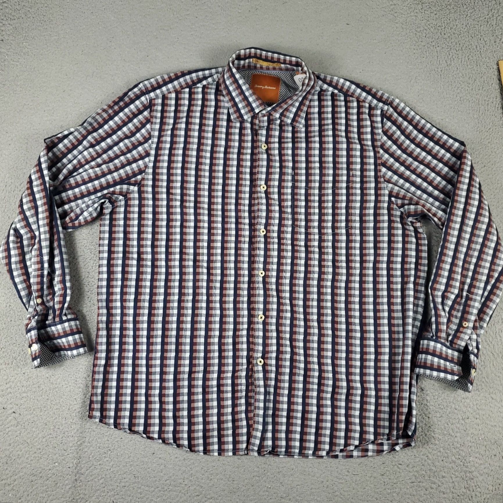 Tommy Bahama TOMMY BAHAMA Blue Plaid Button Up Shirt Mens XL Long Sleeve Cotton Size US XL / EU 56 / 4 - 2 Thumbnail