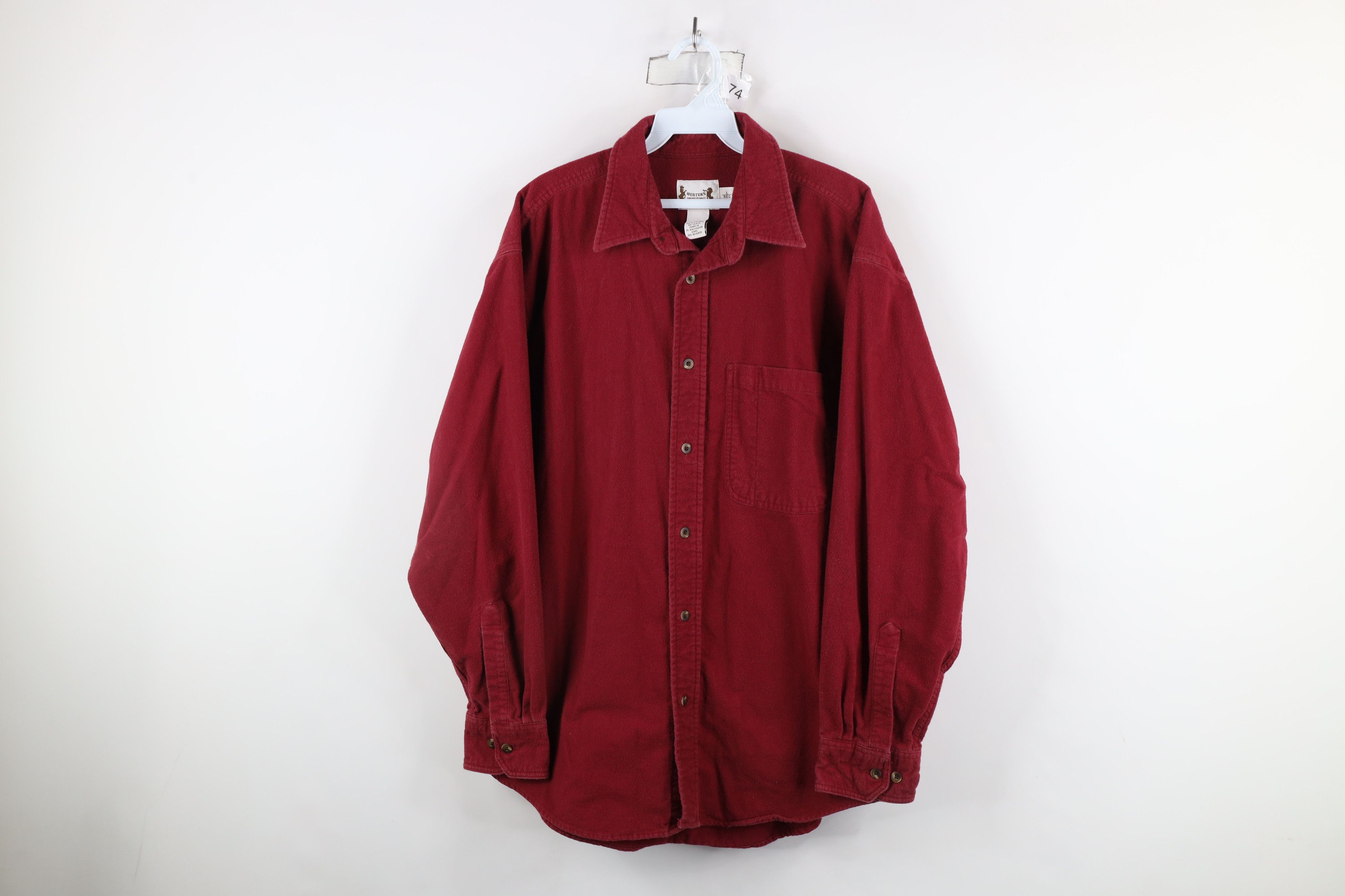 Vintage Vintage 90s Streetwear Chamois Cloth Button Shirt Red Size US L / EU 52-54 / 3 - 1 Thumbnail
