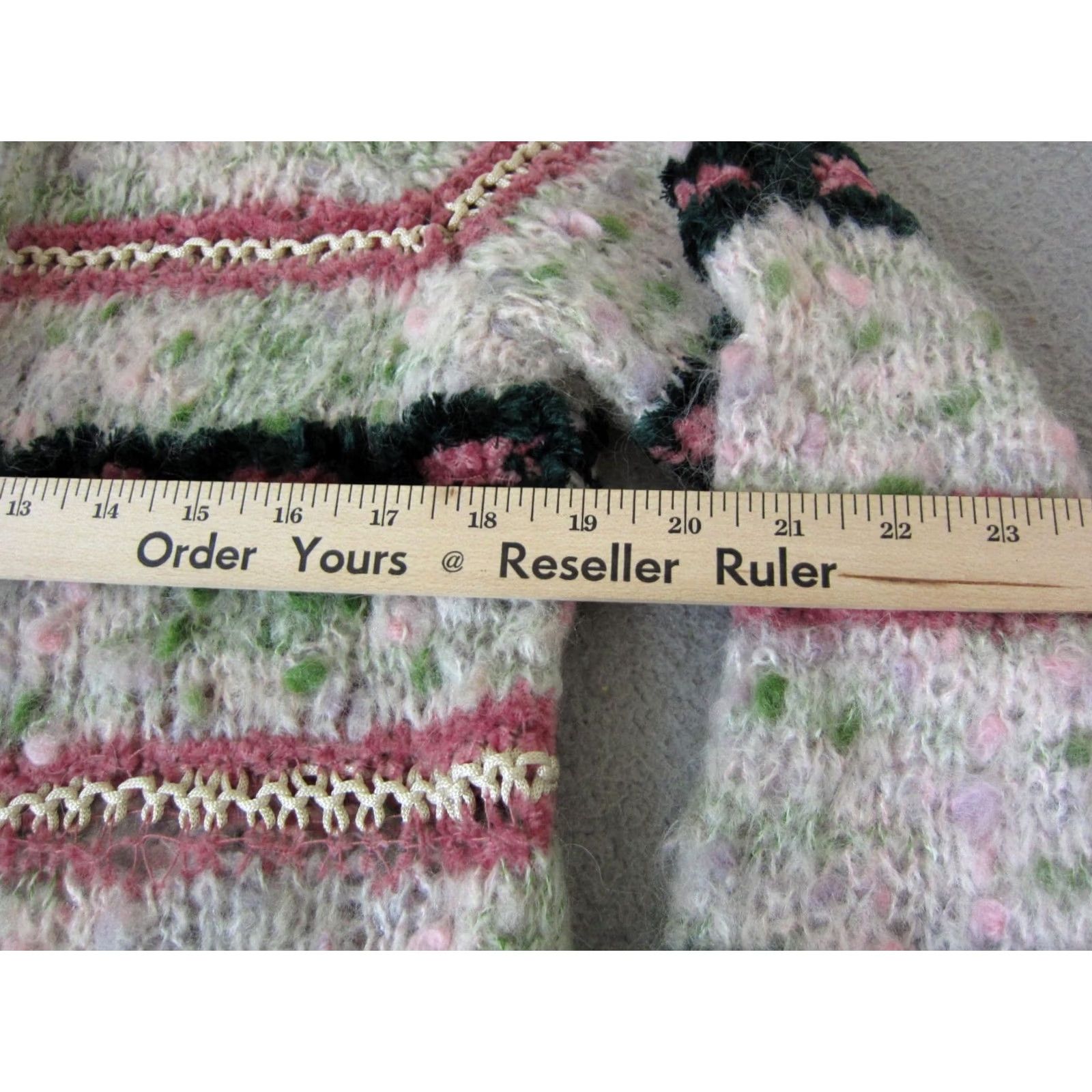 Vintage VINTAGE Pom Pom Sweater Womens M Ivory Open Knit 90s Pullover Knit Wool Acrylic Italy Size M / US 6-8 / IT 42-44 - 7 Thumbnail