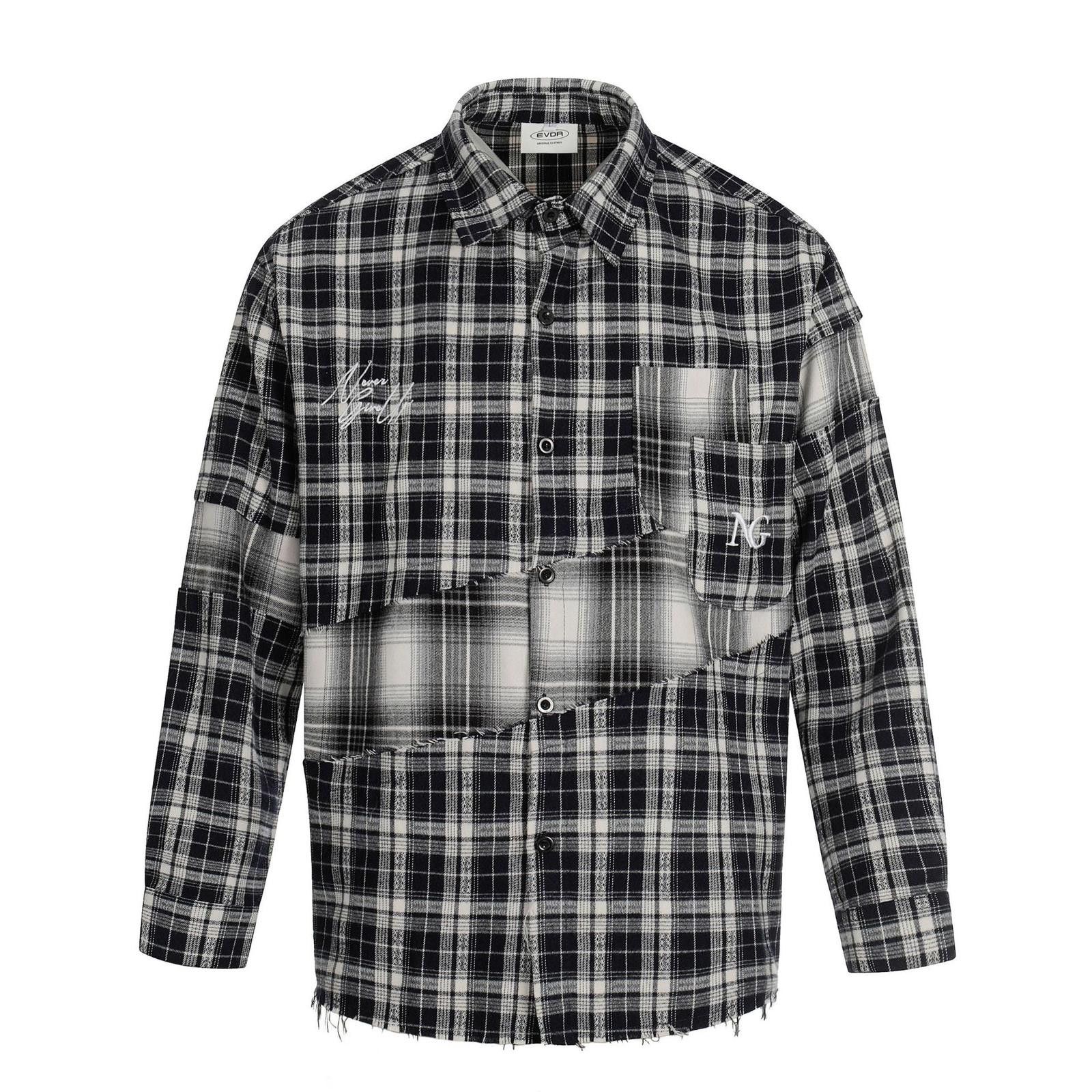 Vintage Irregular Contrast Plaid Long-Sleeve Shirt Size US M / EU 48-50 / 2 - 1 Thumbnail