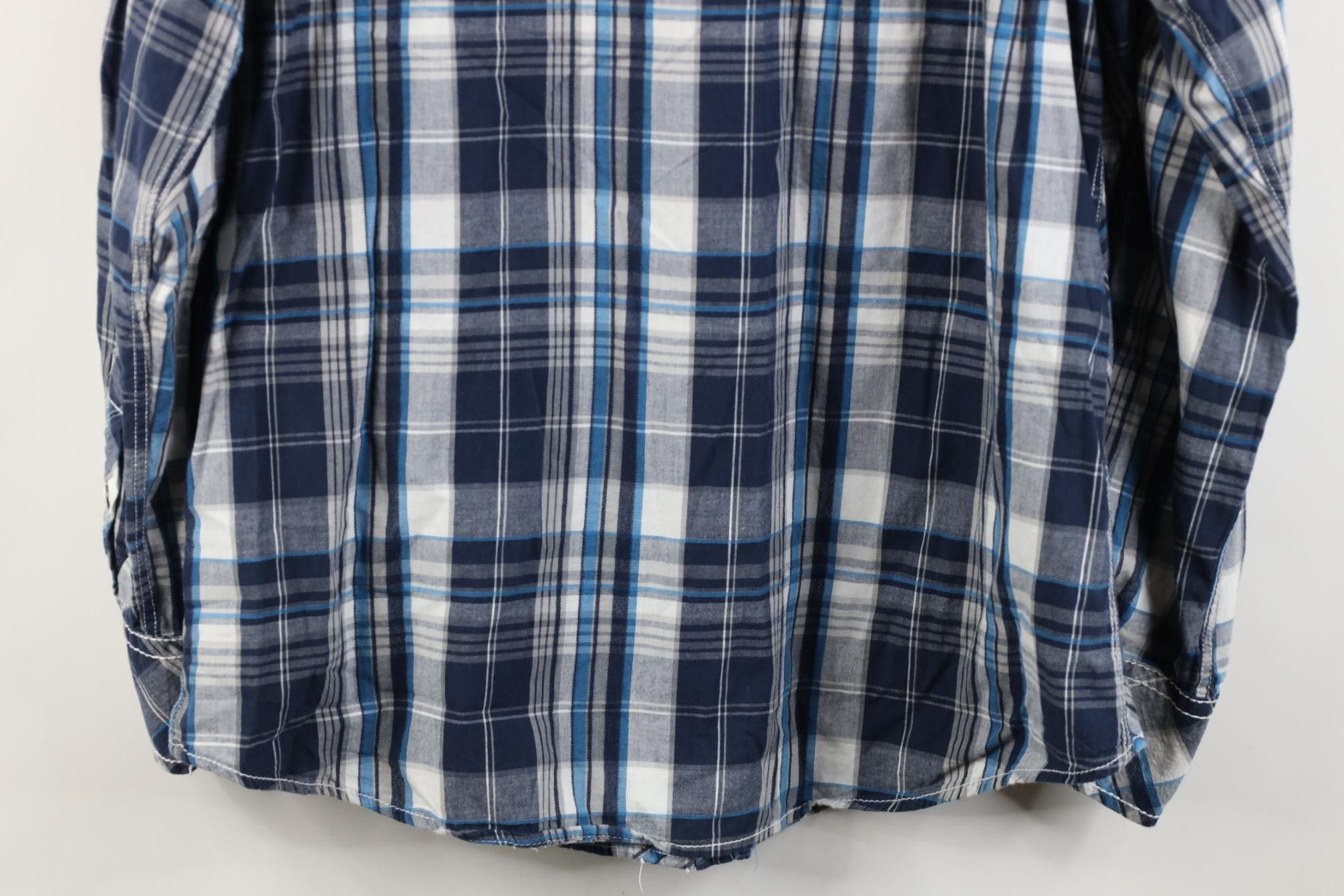Vintage Buckle BKE Thick Stitch Western Snap Button Shirt Blue Plaid Size US L / EU 52-54 / 3 - 14 Thumbnail