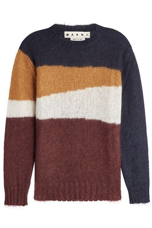 Marni Marni Sweater Blue Burgundy Mohair Wool Crew Neck IT 50 Size US M / EU 48-50 / 2 - 1 Thumbnail