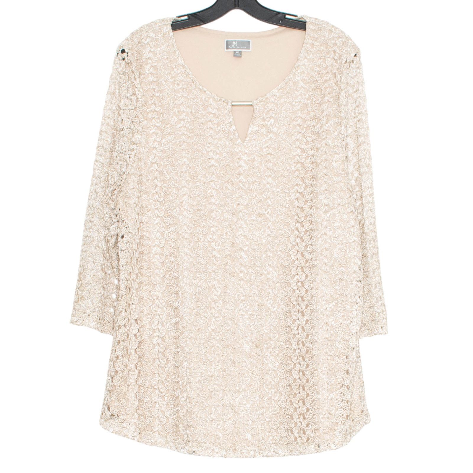 JM Collection JM Collection Top Boho Lace Tunic Sheer Dressy Romantic XXL Size XXL / US 16-18 / IT 52-54 - 1 Thumbnail