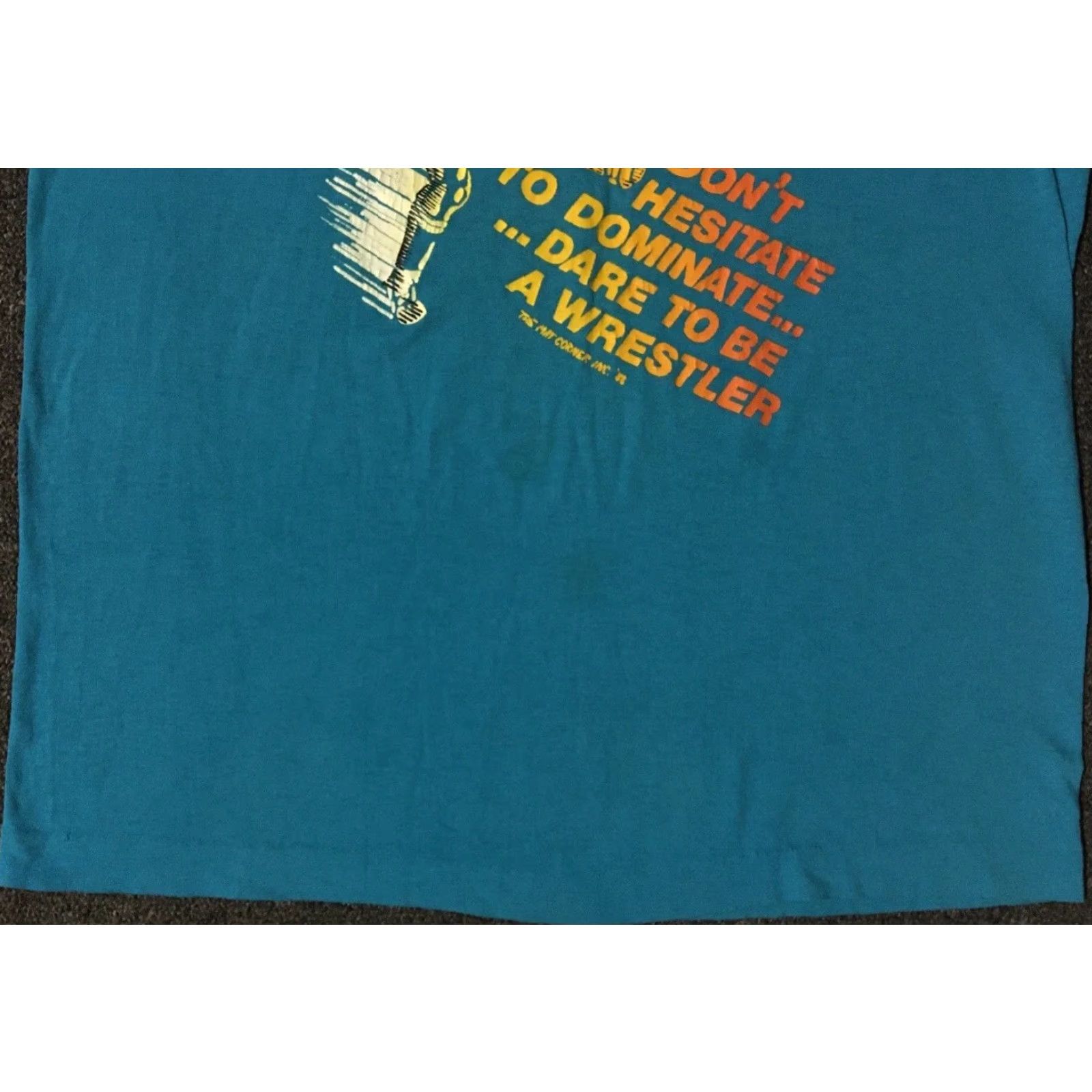 Vintage VINTAGE Dare To Be A Wrestler T-Shirt Men M Blue 80s Grunge Rock Punk School Sports 90s USA Size US M / EU 48-50 / 2 - 4 Thumbnail