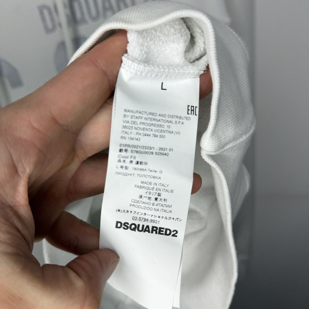 Dsquared2 Vintage White Sweatshirt Hoodie Print Big Logo Dsquared2 Size US L / EU 52-54 / 3 - 6 Thumbnail