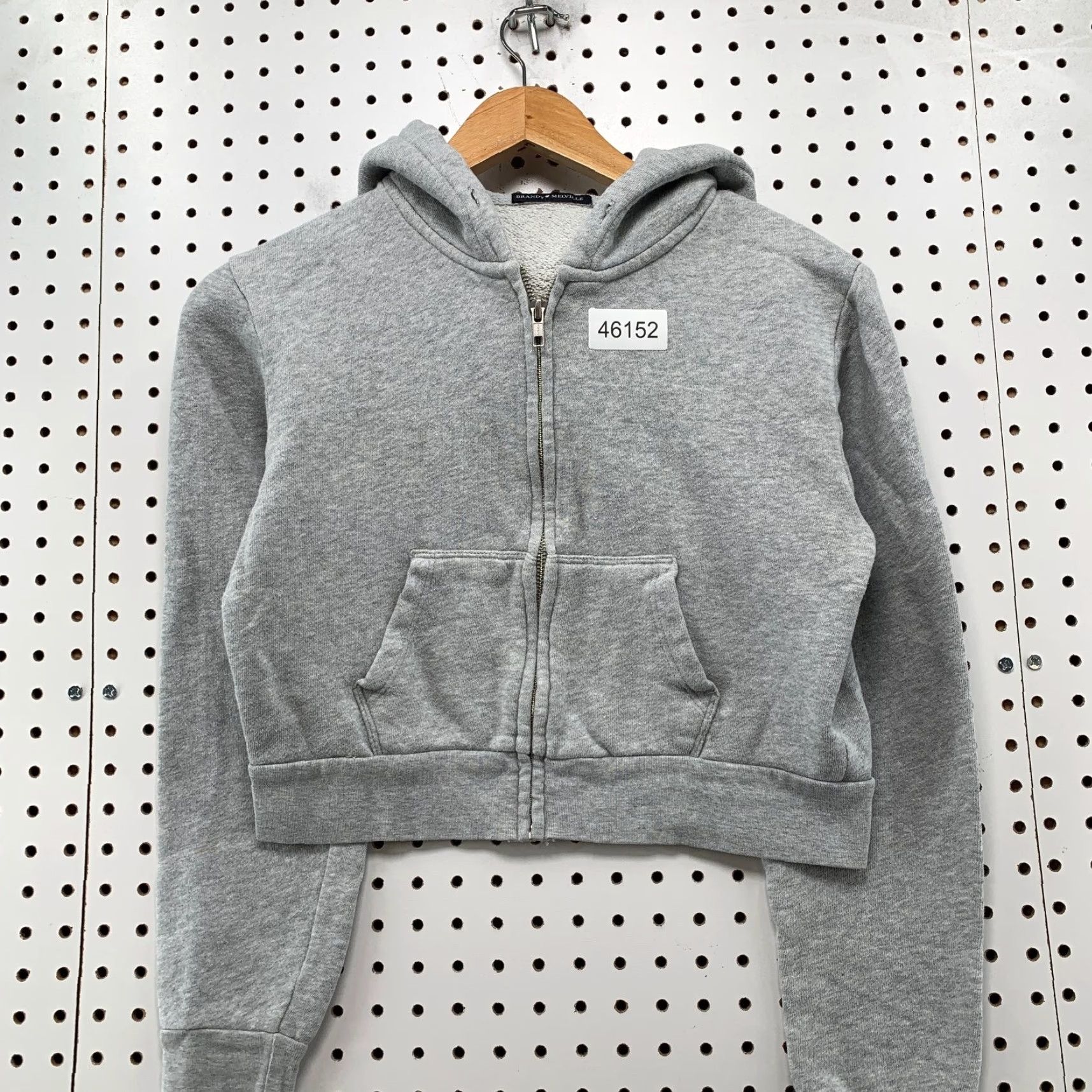 Brandy Melville VINTAGE Brandy Melville Hoodie Sweatshirt Womens One Size Cropped Zip Hooded Fleece Size ONE SIZE - 4 Thumbnail