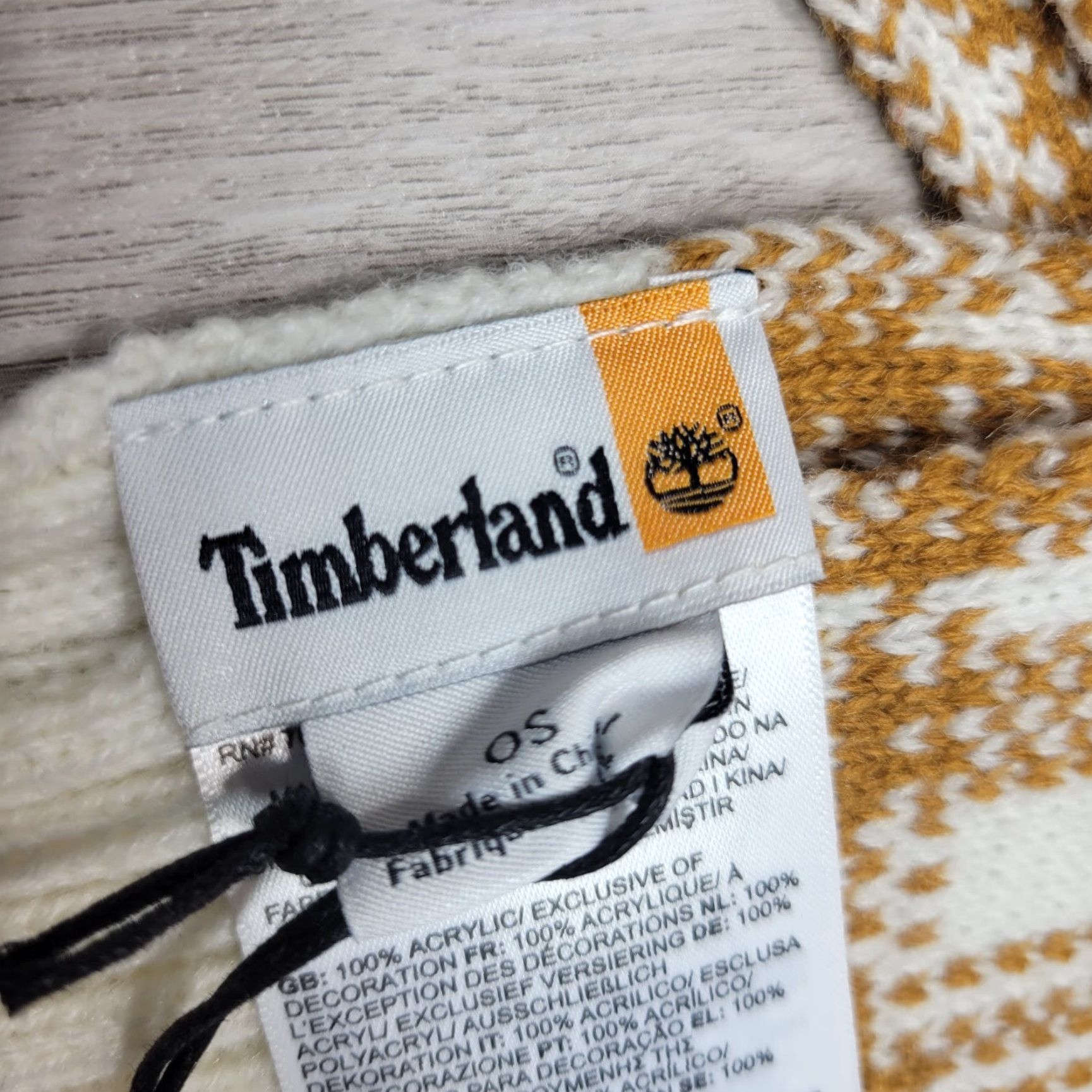 Timberland VINTAGE Timberland Scarf Women Beige Brown Buffalo Plaid Knit One Size NWT 10×66 In Size ONE SIZE - 3 Thumbnail