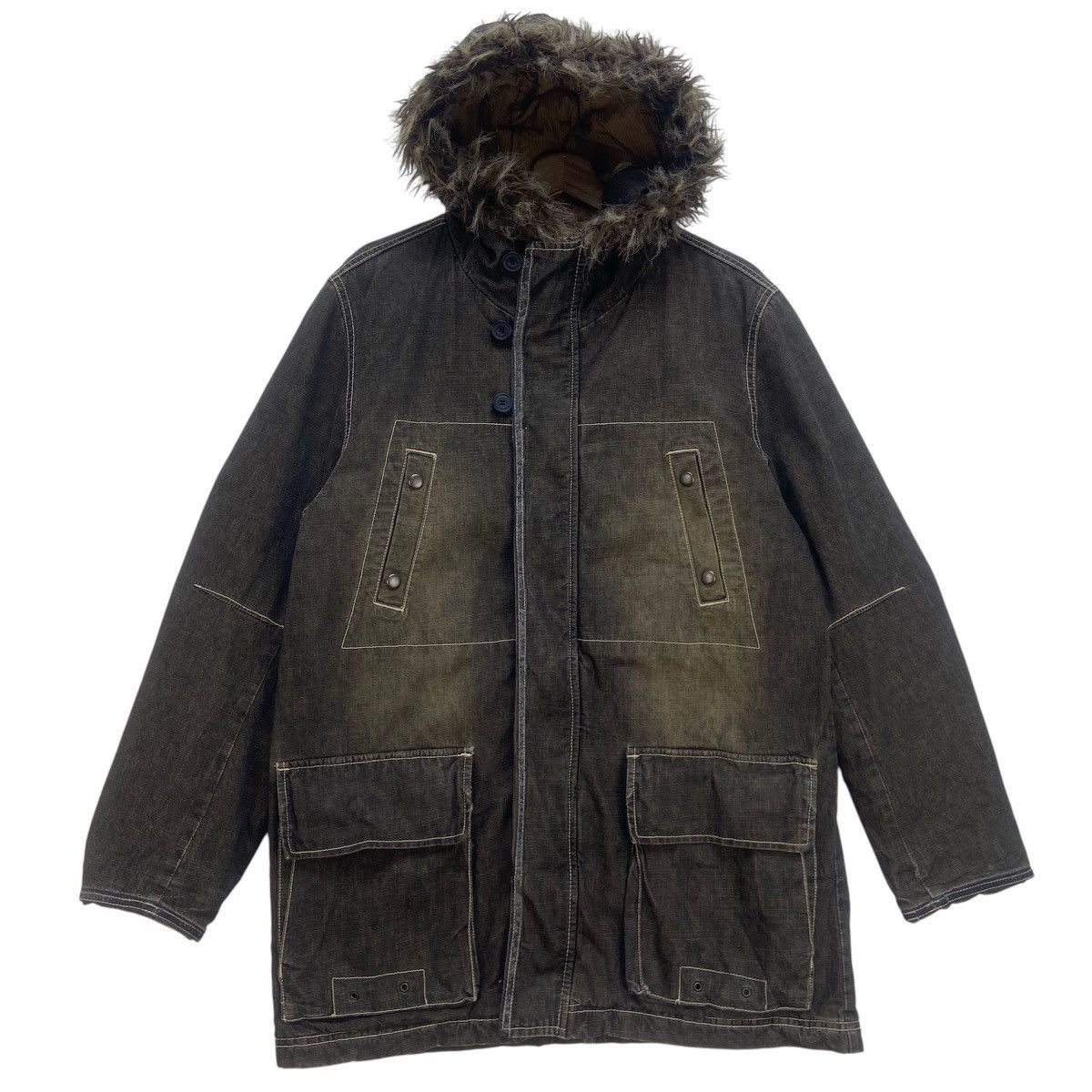 Japanese Brand Japanese Brand Allix Design Wear Denim Faux Fur Heavy Parka Size US M / EU 48-50 / 2 - 1 Thumbnail