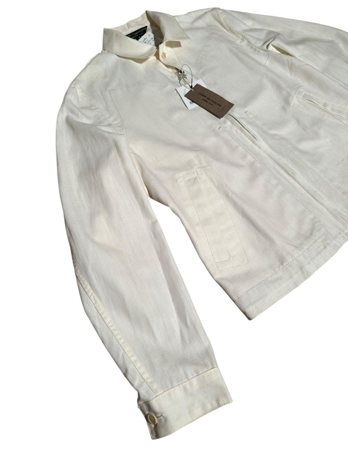 Comme des Garcons Homme Plus COMME des GARÇONS HOMME PLUS AW 2004 Ivory Hemp Work Jacket Size US M / EU 48-50 / 2 - 3 Thumbnail