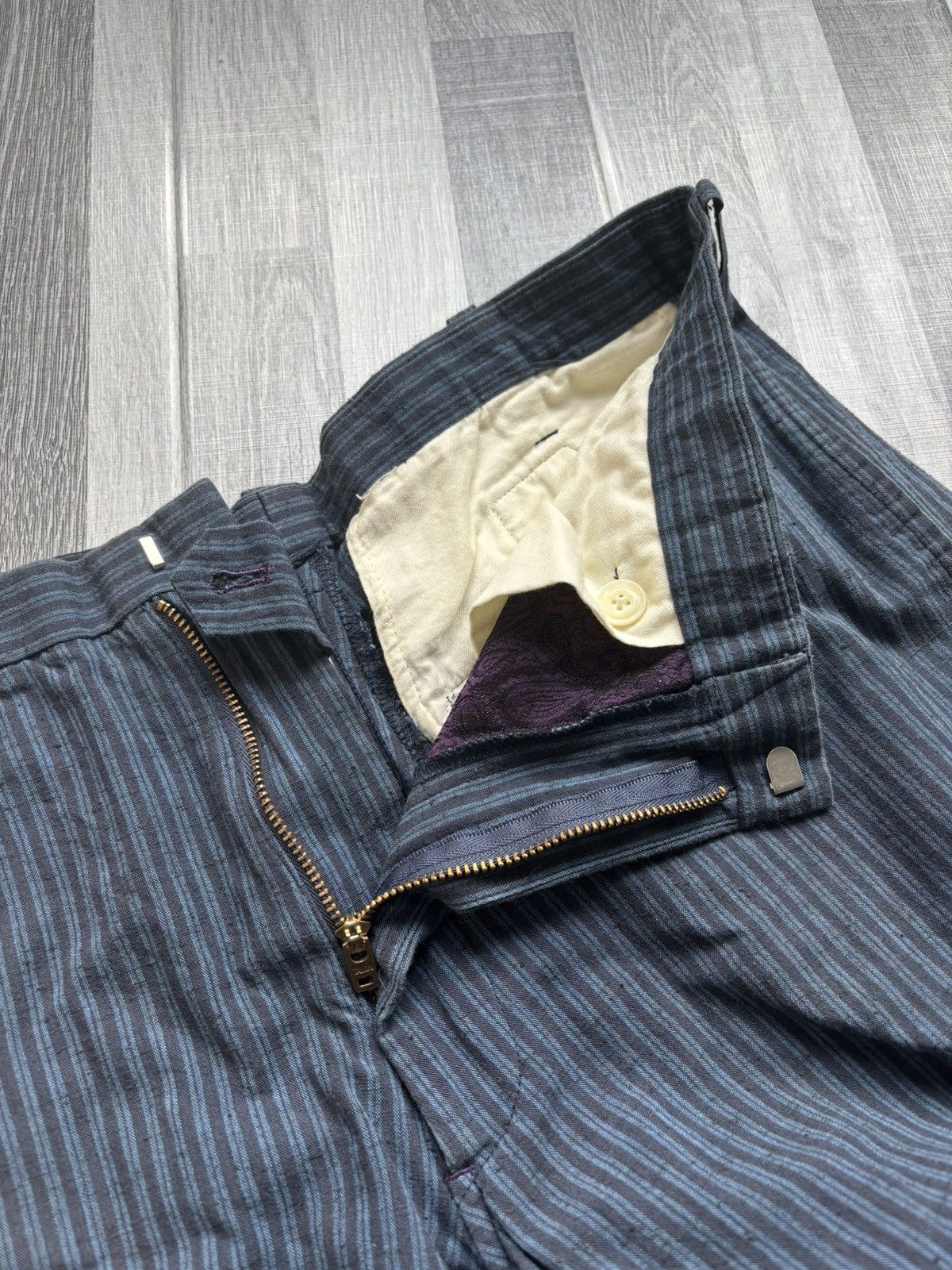 Needles Needles Blue Purple Stripe Suits (Blazer Jacket and Pants) Size 38R - 13 Thumbnail