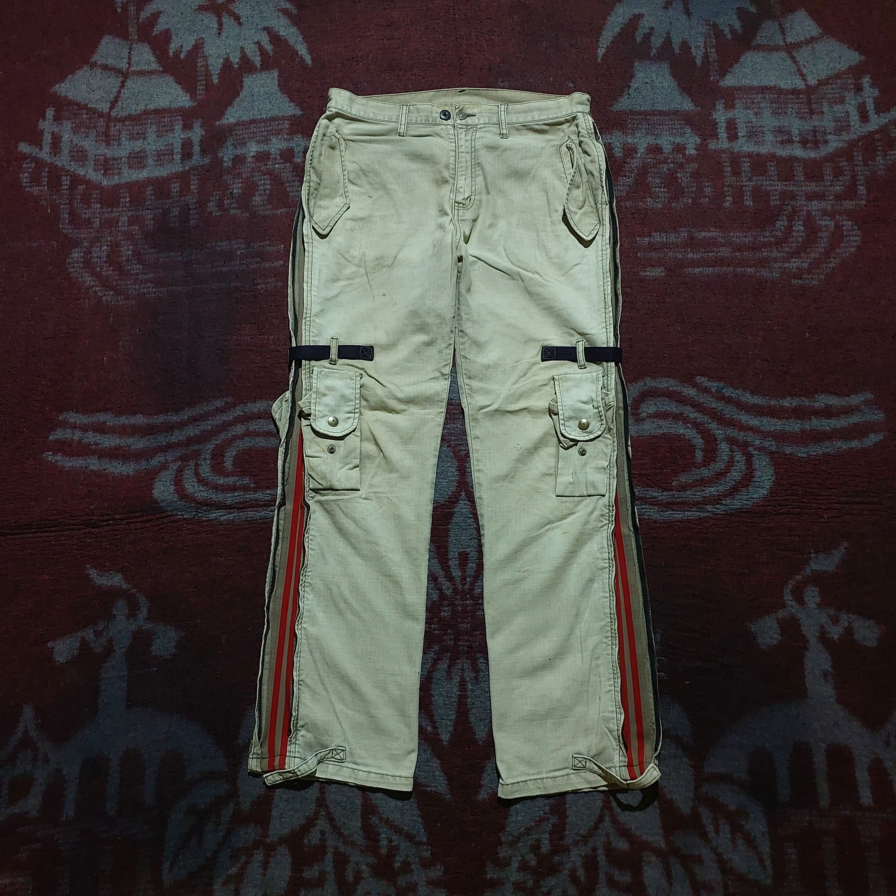 PPFM PPFM bondage zipper side distressed 3d pocket cargo pants Size US 33 - 1 Thumbnail