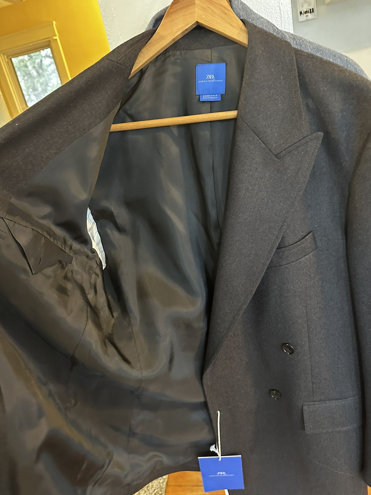 Other DOUBLE BREASTED WOOL SUIT BLAZER AARON LEVINE X ZARA size 38 Size US M / EU 48-50 / 2 - 4 Thumbnail