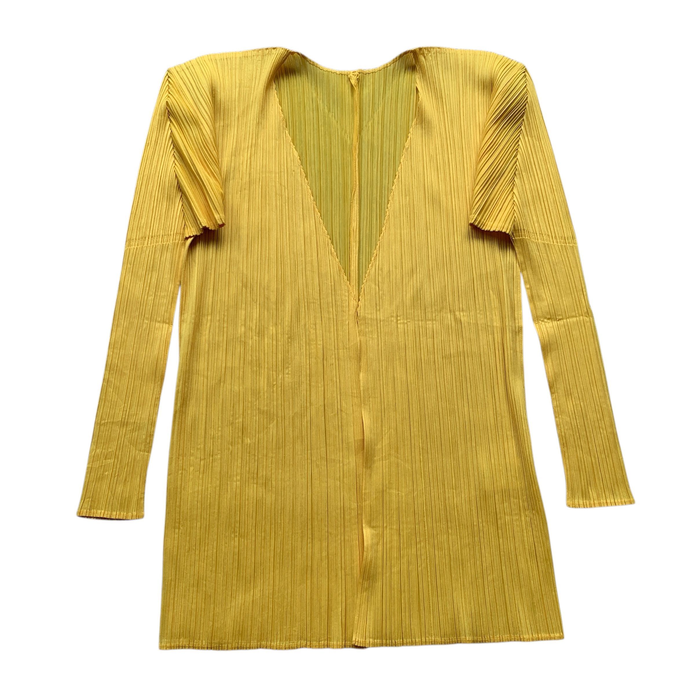 Pleats Please Issey Miyake Pleats Please Issey Miyake Yellow Cardigan Size L / US 10 / IT 46 - 3 Thumbnail