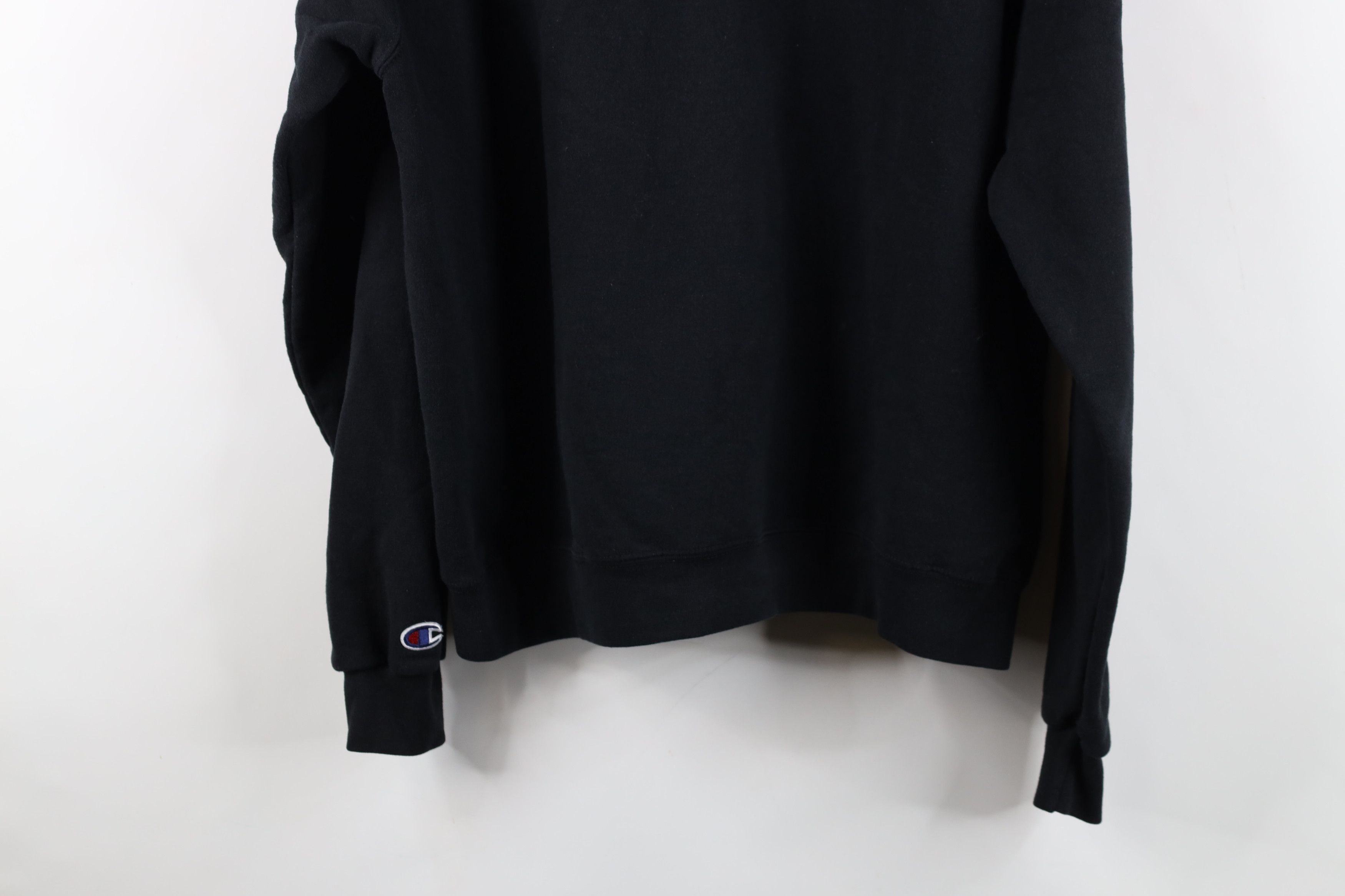 Champion Vintage 90s Champion Faded Blank Hoodie Sweatshirt Black Size US L / EU 52-54 / 3 - 14 Thumbnail