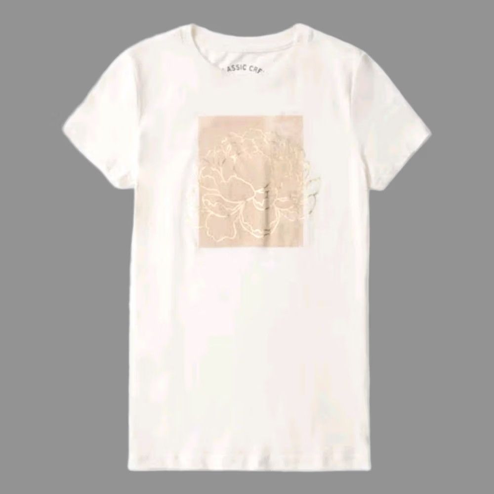 Vintage Aero Aeropostale XS Floral Box Foil Graphic Tee Crew Neck Women White Shirt Size XS / US 0-2 / IT 36-38 - 1 Thumbnail
