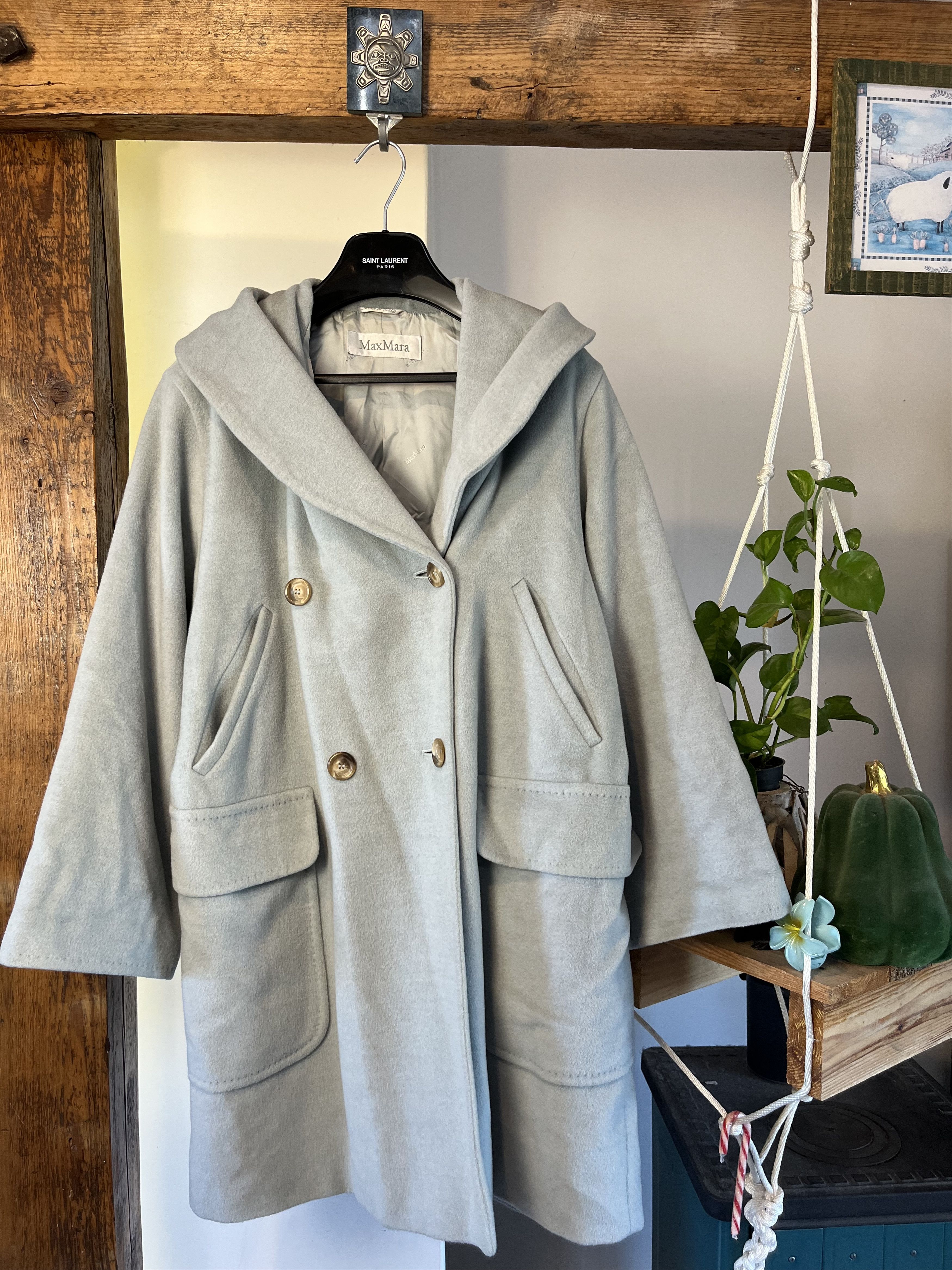 Max Mara Max Mara Wool Cashmere Baby Blue Coat Size XL / US 12-14 / IT 48-50 - 1 Thumbnail