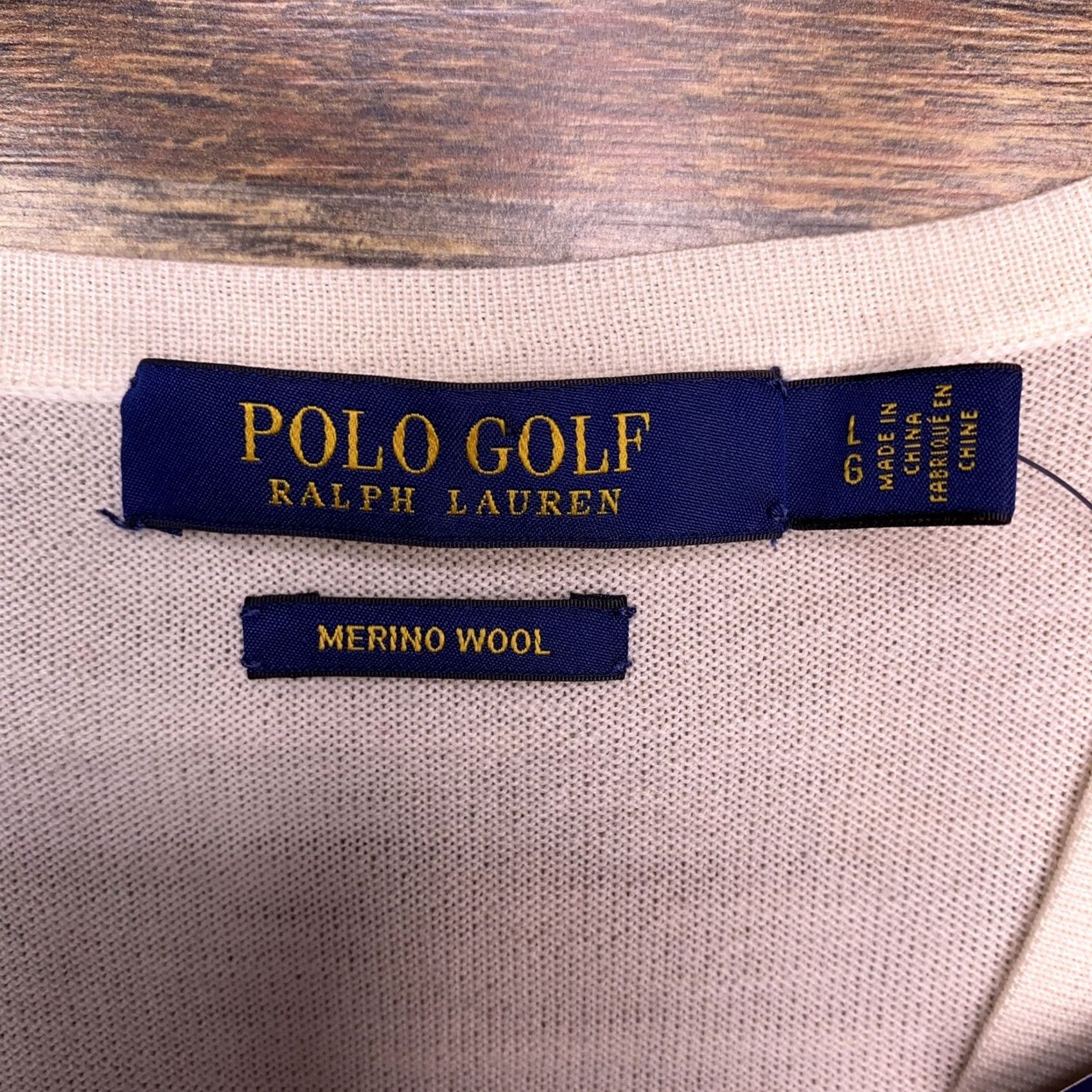 Ralph Lauren Ralph Lauren Golf Sweater Womens L Merino Wool V-Neck Pullover Knit Logo Beige Size L / US 10 / IT 46 - 5 Thumbnail