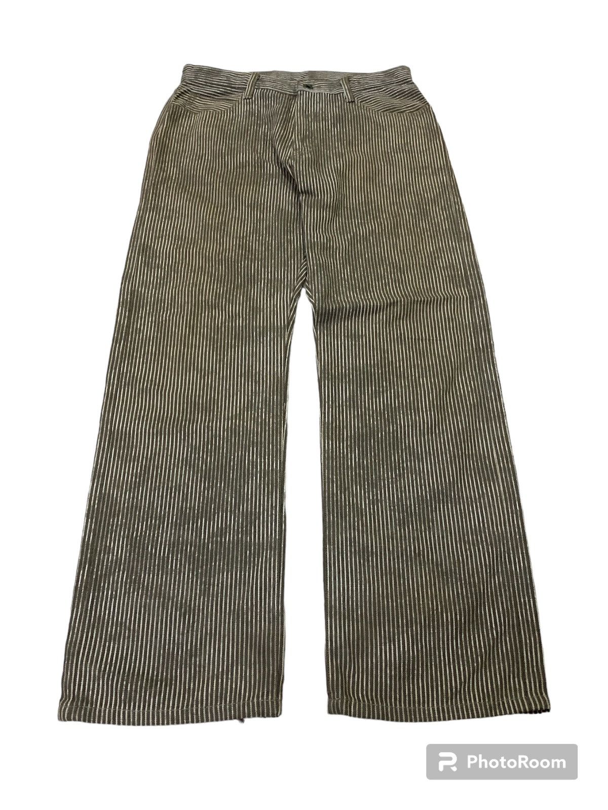 If Six Was Nine Vintage Japanese 291295 Homme Camo Striped Pant Size US 29 - 1 Thumbnail