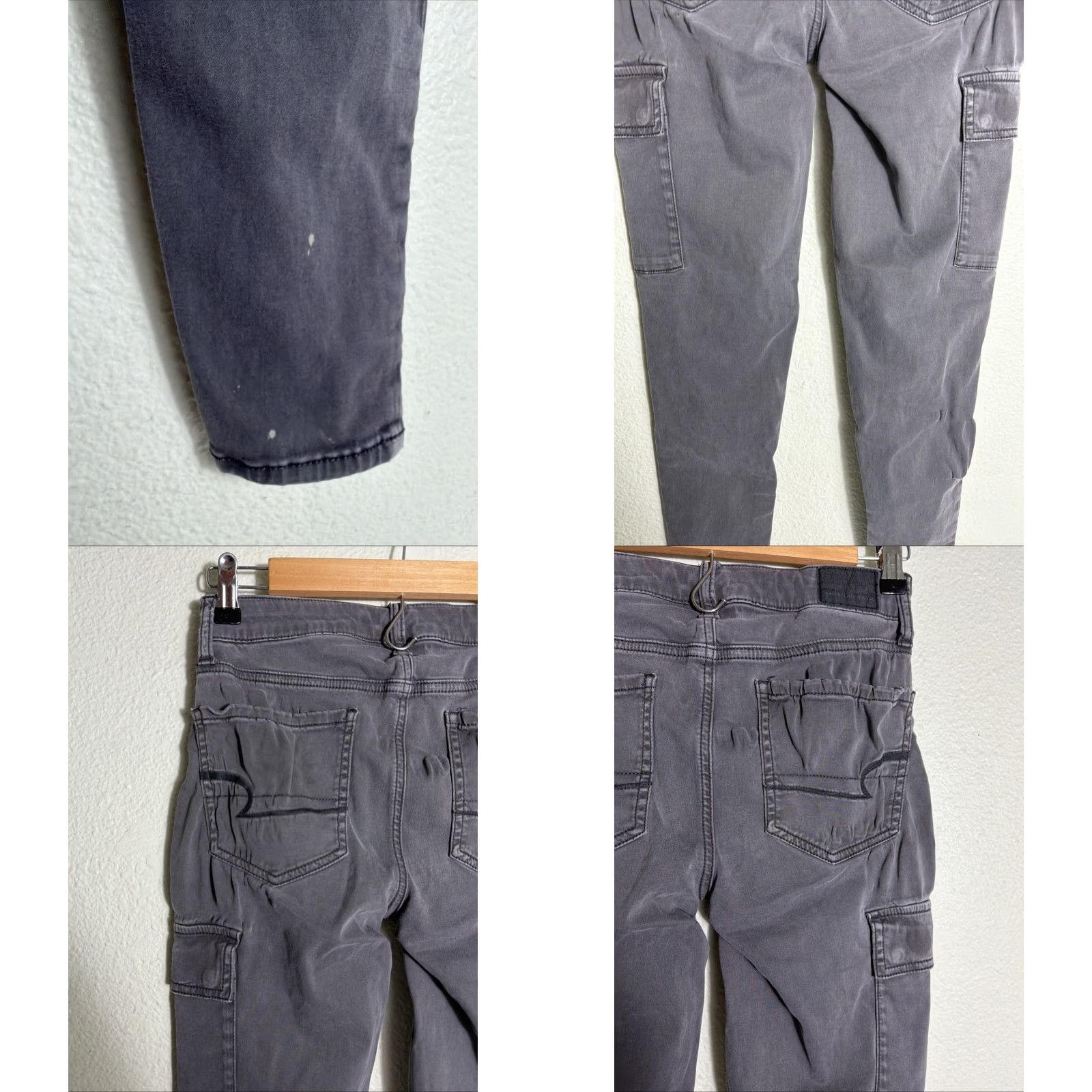 American Eagle Outfitters American Eagle Super Stretch Women’s Jeggings 2 Hi Rise Cargo Gray Flaws 26x28 Size 26" / US 2 / IT 38 - 9 Thumbnail