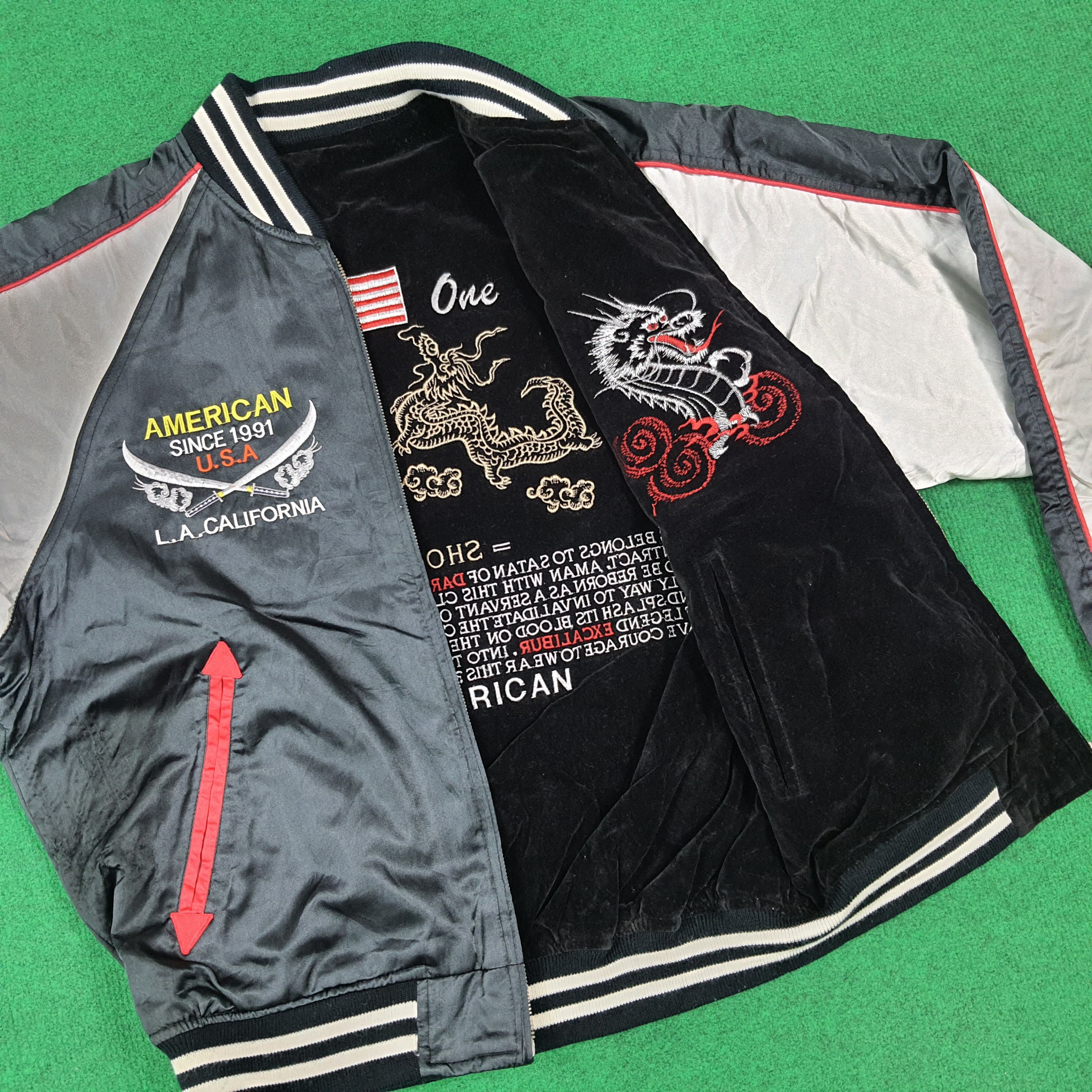 Japanese Brand Shoot One Reversible Sukajan Bomber American Spirit C291N24 Size US M / EU 48-50 / 2 - 6 Thumbnail