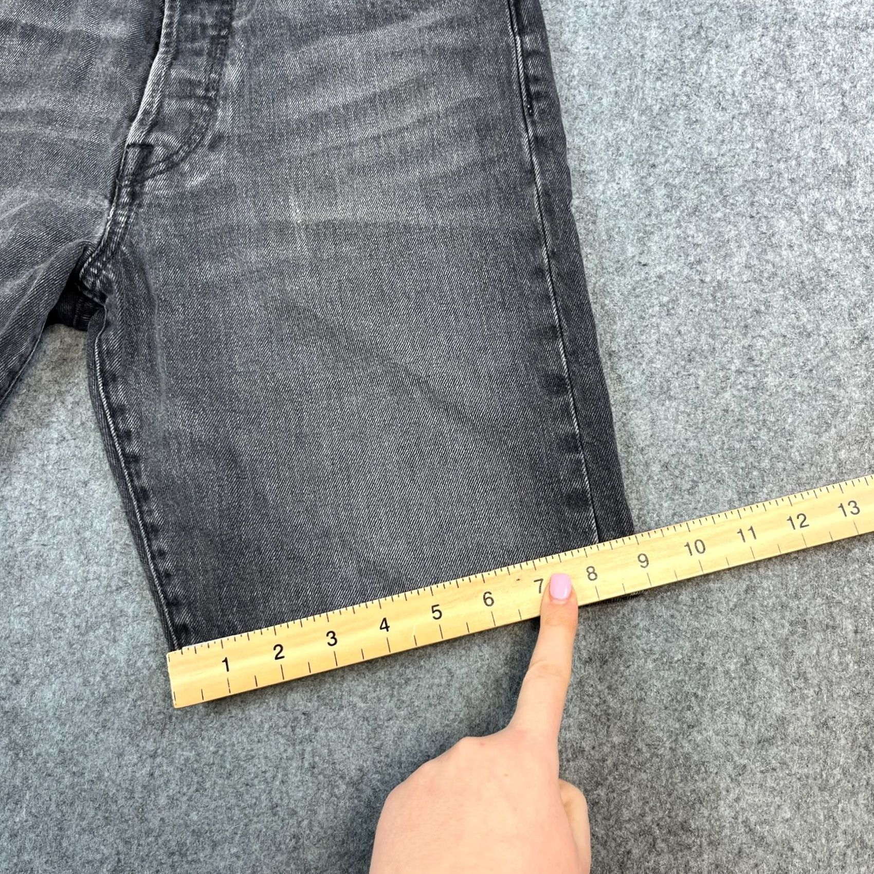 Levi's Levi's 501 Mens Bermuda Shorts Denim Grey Wash W29 Stretch Premium Big E Regular Waist 5-Pocket Mens From Egypt Size US 29 - 4 Thumbnail