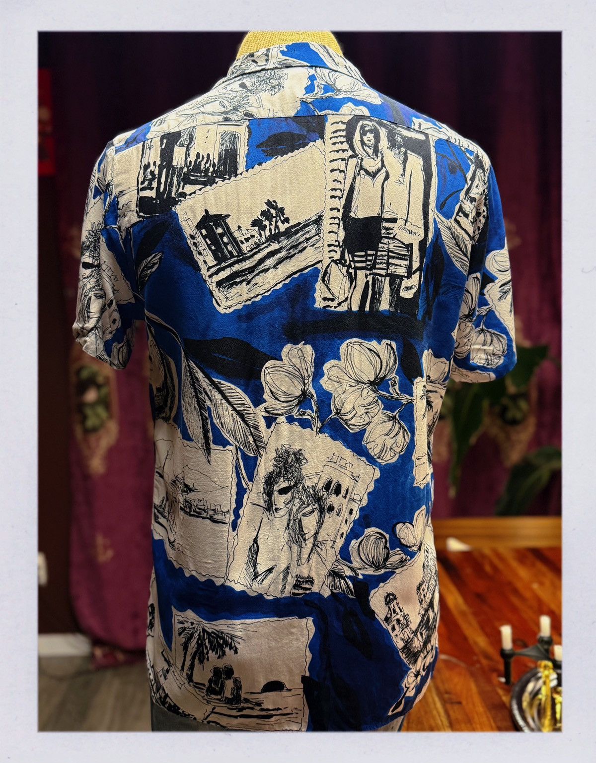 Zara ZARA Illustrated Vintage Postcard Shirt – Size L Size US L / EU 52-54 / 3 - 5 Thumbnail