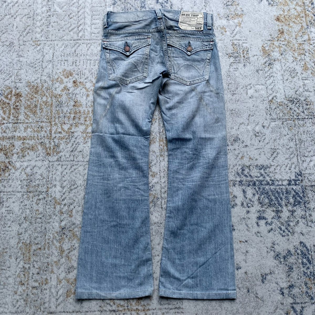 Japanese Brand × Vintage Rare Japanese Brand Edwin Blue Wash Distressed Flared Jeans Size US 30 / EU 46 - 5 Thumbnail
