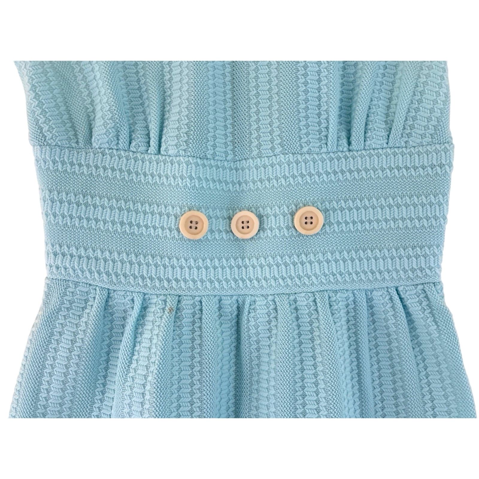 Vintage VINTAGE 60s High Neck Sleeveless Mini Dress Womens Small Deadstock NWOT Sky Blue 32" Long 16.5" Across Dress Mini Womens Size S / US 4 / IT 40 - 3 Thumbnail