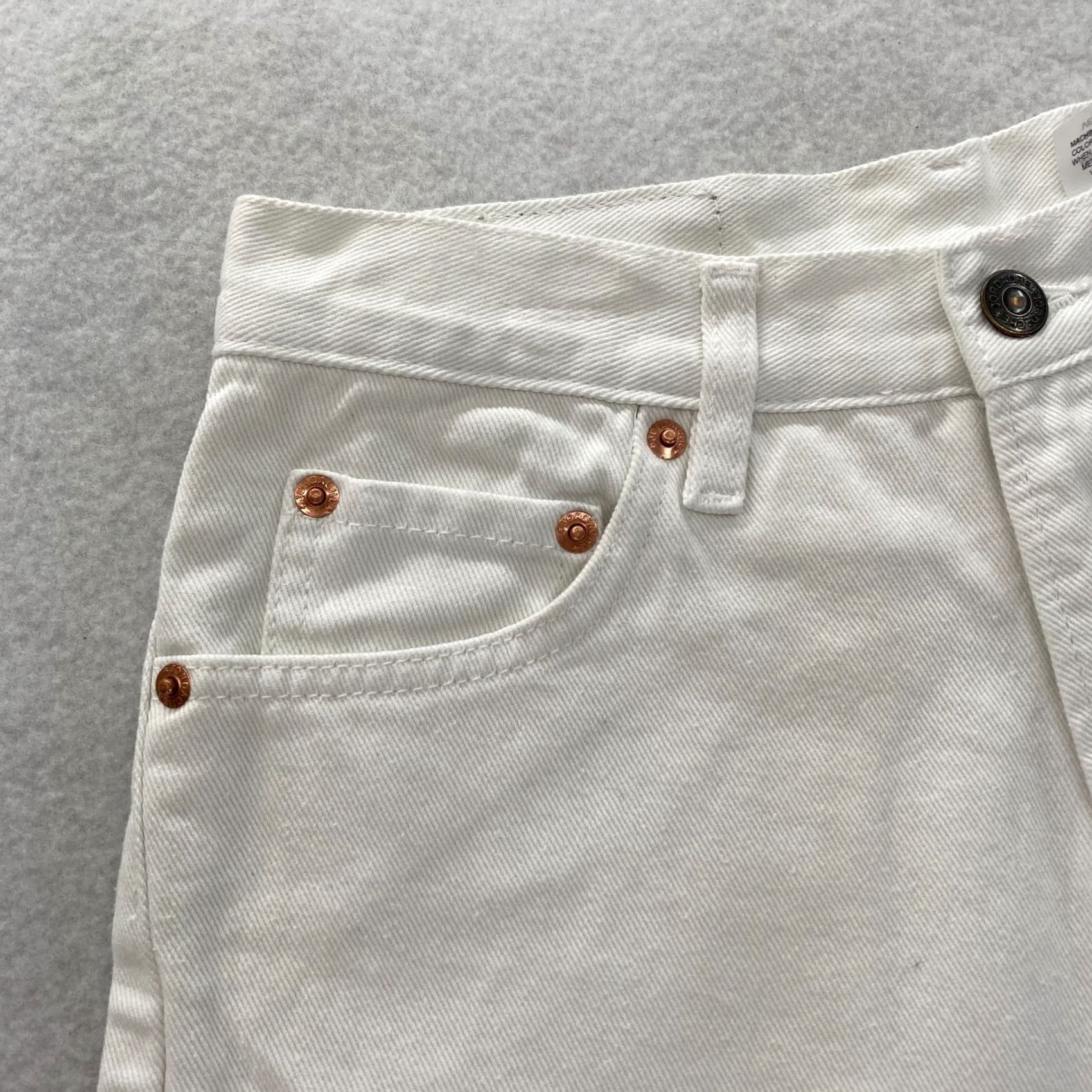 Jordache VINTAGE Jordache Jean Shorts Women's 9/10 White Denim Western Cowgirl Jorts NWT Size 28" / US 6 / IT 42 - 2 Thumbnail
