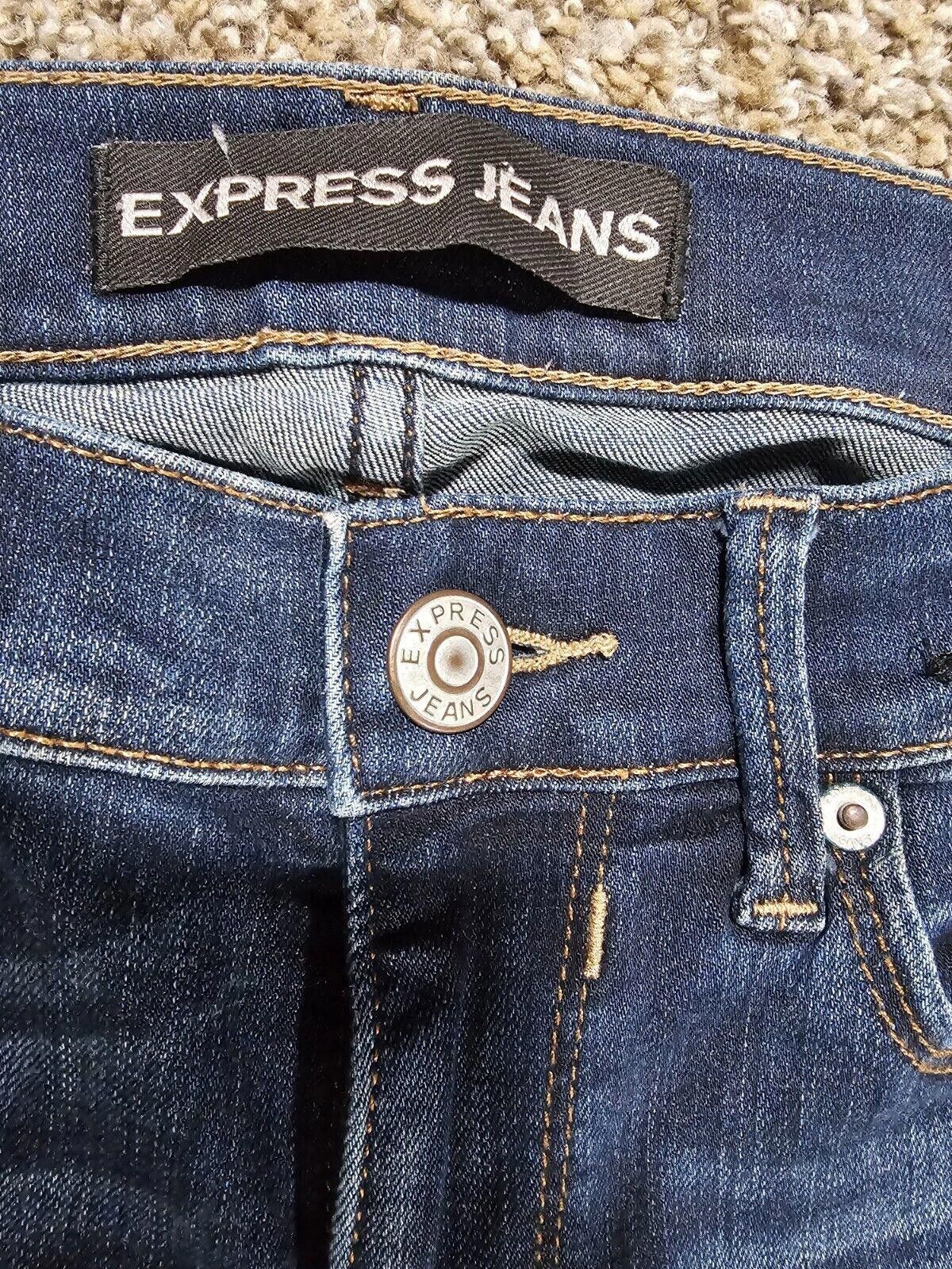 Express Express jeans legging midrise 4R Distressed destroyed Size 27" / US 4 / IT 40 - 3 Thumbnail