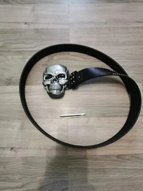 Japanese Brand Skull Buckle PU Leather Belt Size ONE SIZE - 3 Thumbnail