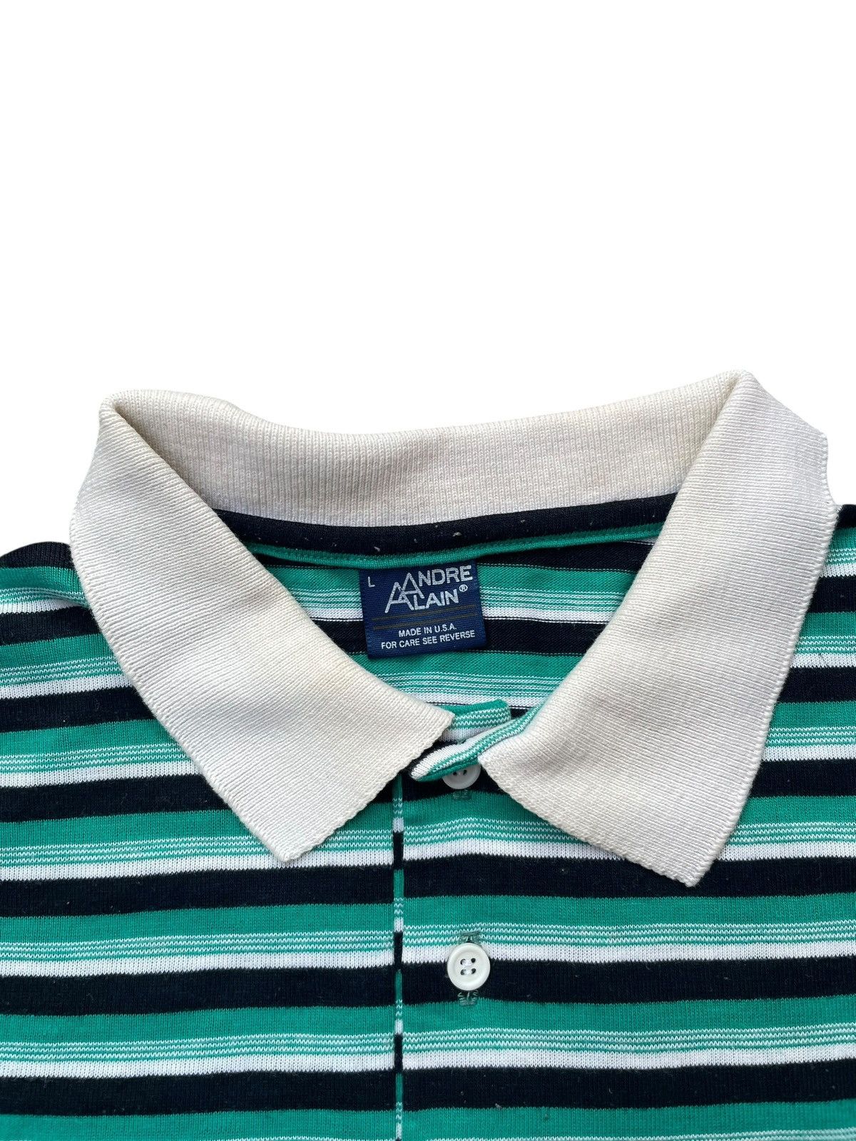 Vintage Vintage Andre Alain Stripes Polo Tshirt Size US M / EU 48-50 / 2 - 4 Thumbnail